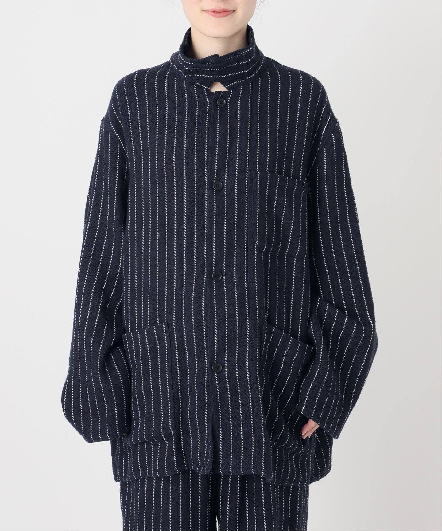 ジャケット・アウター YANTOR Stripe Khadi Cotton Jacket YANTOR] 0 Count Khadi Cotton Jacket ヤントルより新作が入荷しました