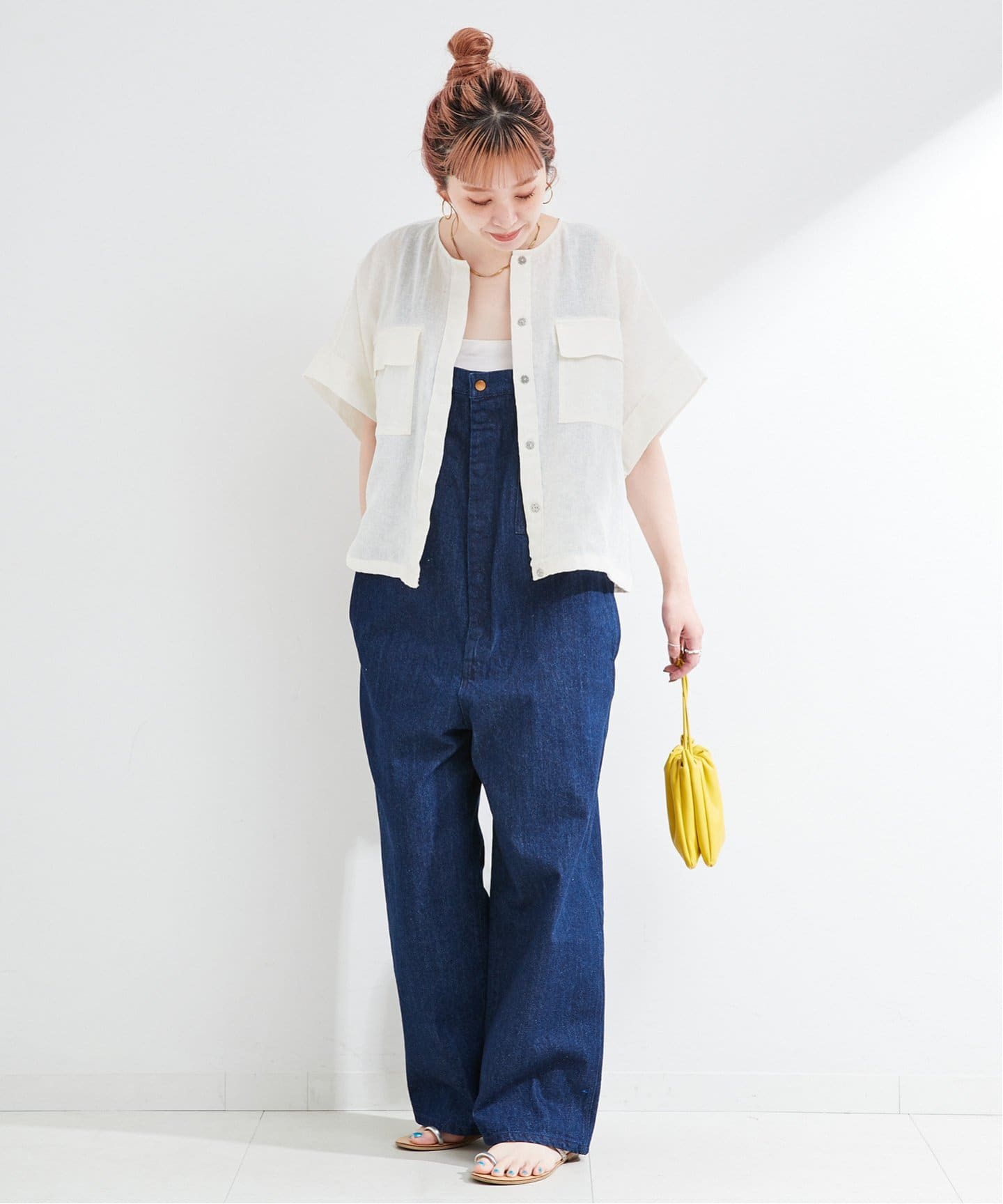 新品　B.C STOCK リネンブレンドメッシュSSドルマンブルゾン　ベージュ ベーセーストック B.C STOCK 《予約》手洗い可 / リネンブレンド