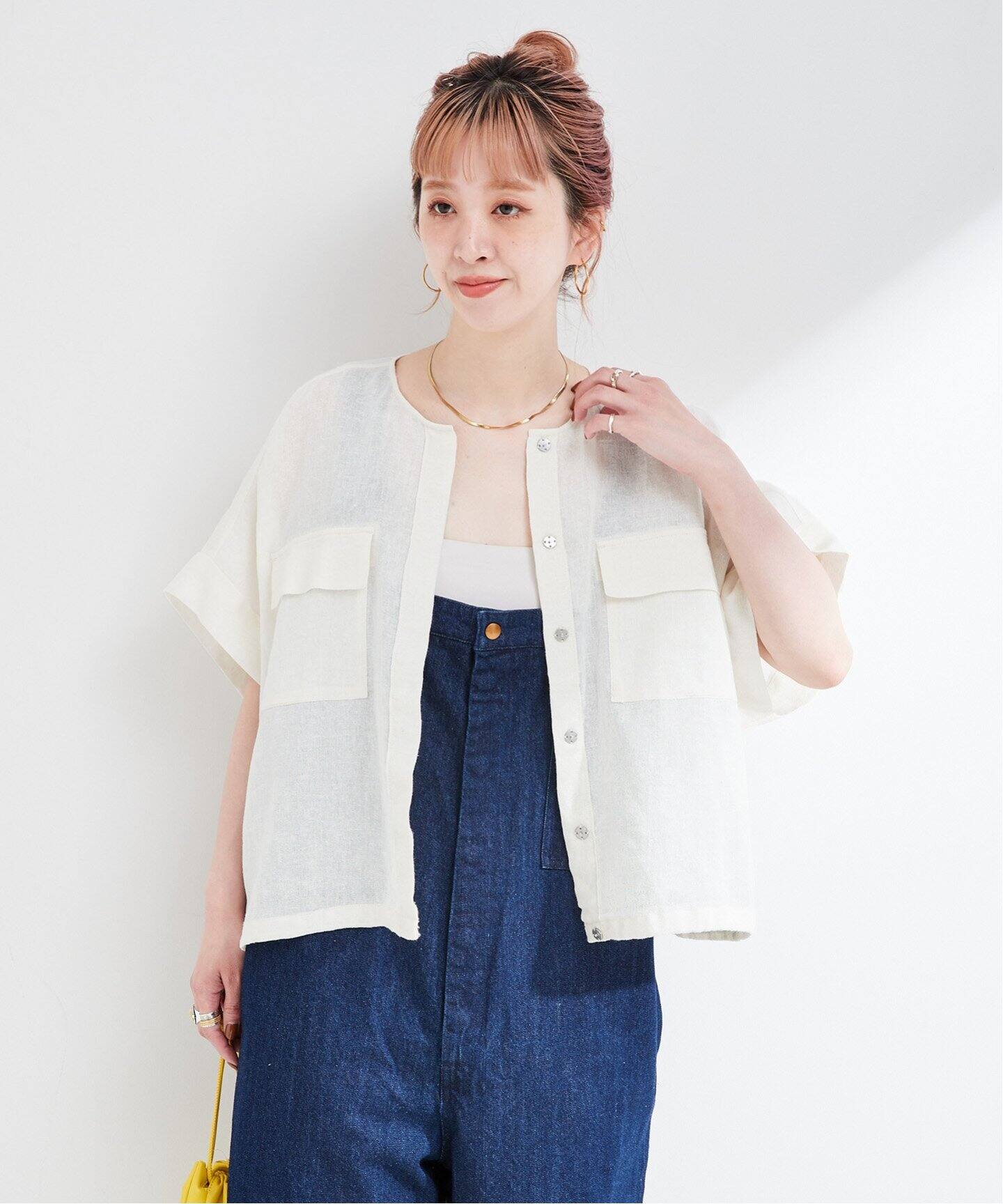 手洗い可 / リネンブレンドメッシュSSドルマンブルゾン（その他 