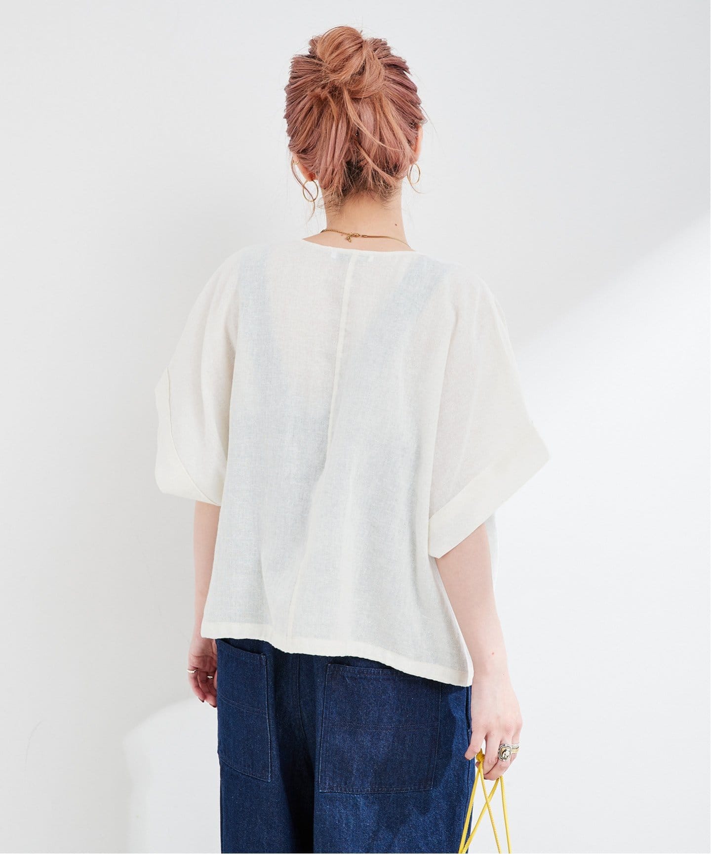 手洗い可 / リネンブレンドメッシュSSドルマンブルゾン（その他