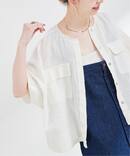 手洗い可 / リネンブレンドメッシュSSドルマンブルゾン