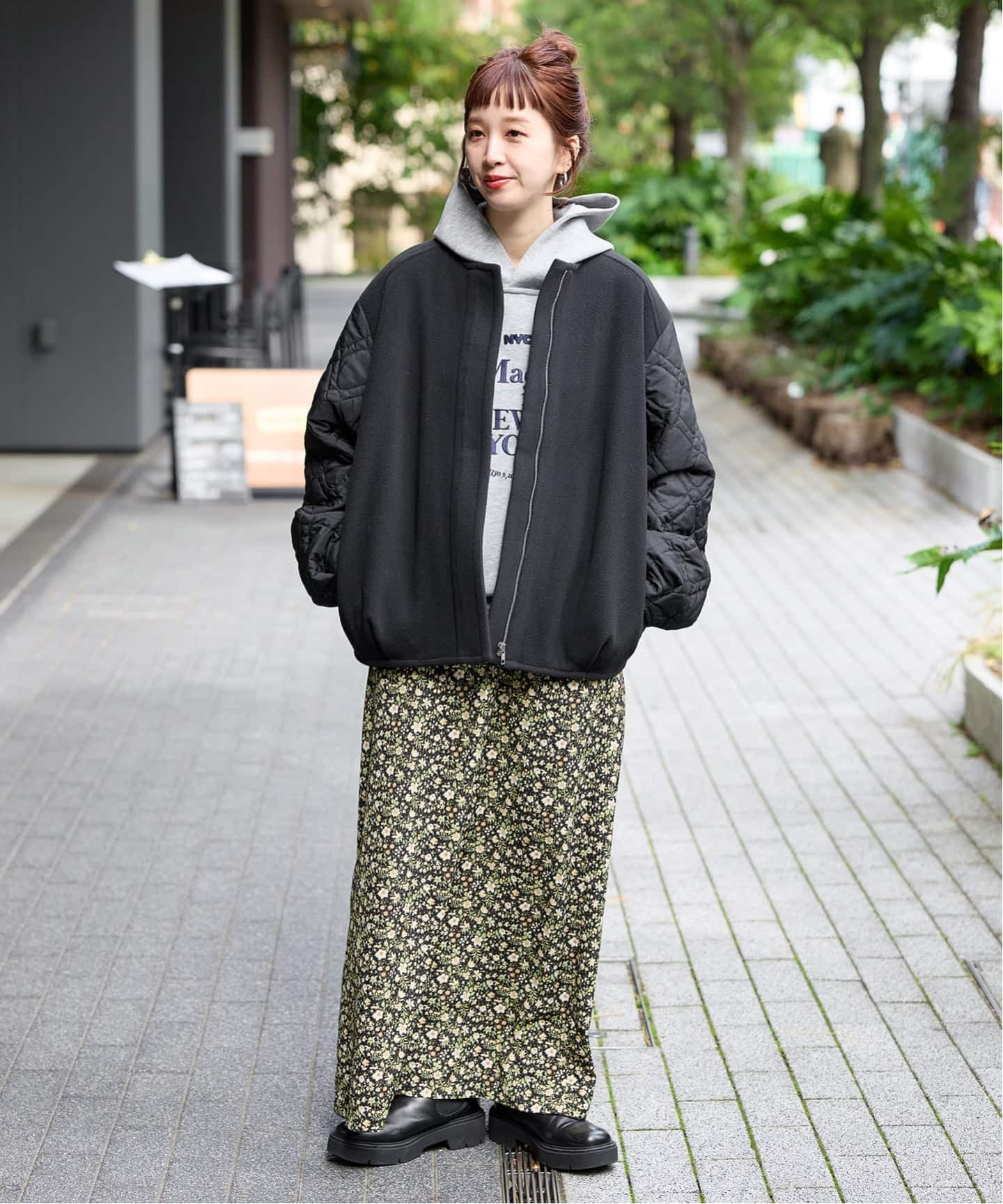 ウォッシャブル / レイヤードキルティングブルゾン（中綿