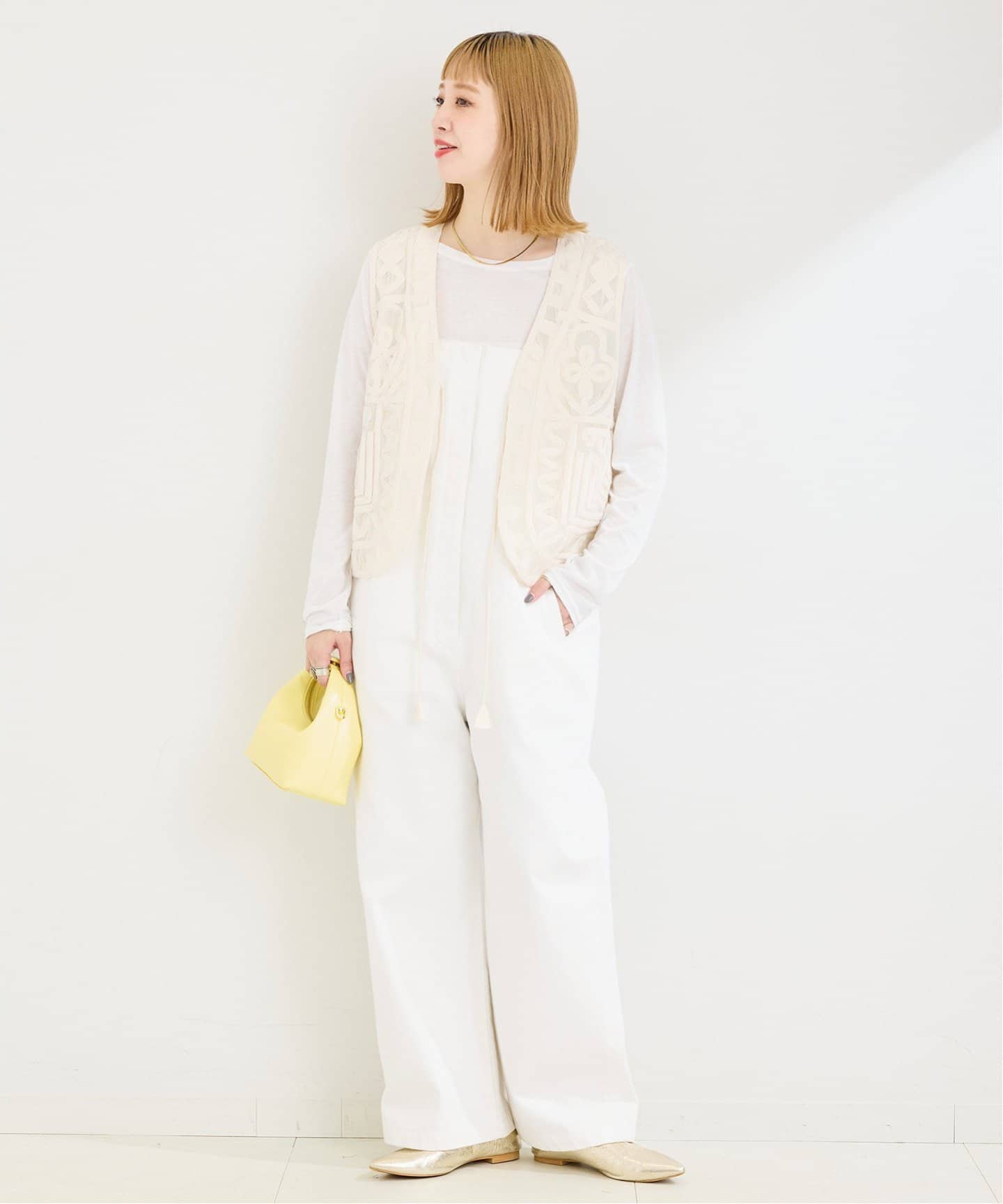 追加4予約》【WEB限定】手洗い可 / メッシュ刺繍ベスト（ベスト