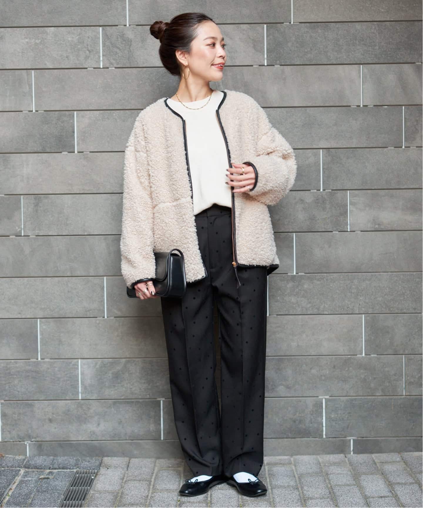 S/Mサイズ展開》ボアパイピングブルゾン2（ボア・フリース）｜B.C