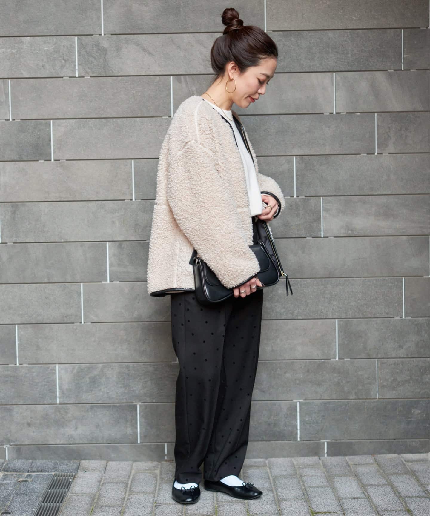 S/Mサイズ展開》ボアパイピングブルゾン2（ボア・フリース）｜B.C