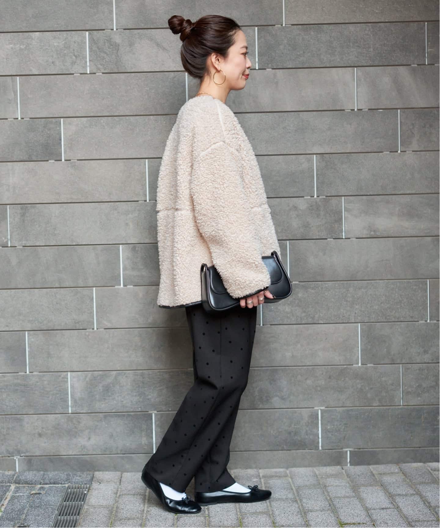 S/Mサイズ展開》ボアパイピングブルゾン2（ボア・フリース）｜B.C