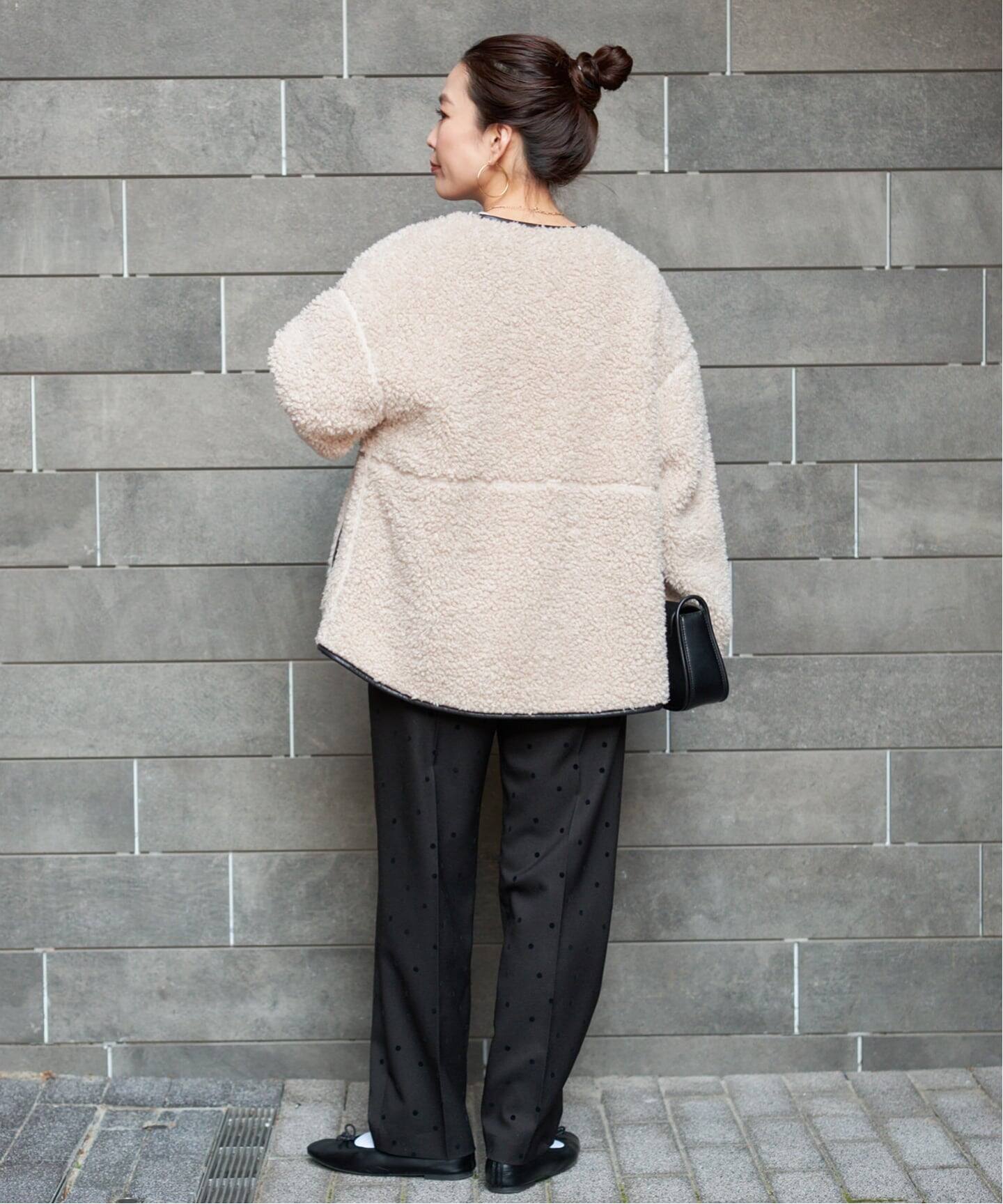 S/Mサイズ展開》ボアパイピングブルゾン2（ボア・フリース）｜B.C