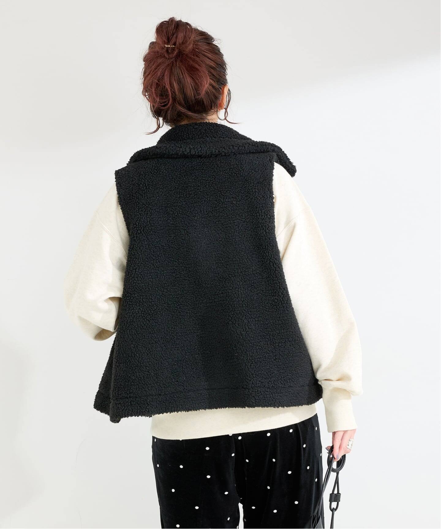 WEB＋一部店舗限定】手洗い可 / ボアライダースベスト（ベスト）｜B.C