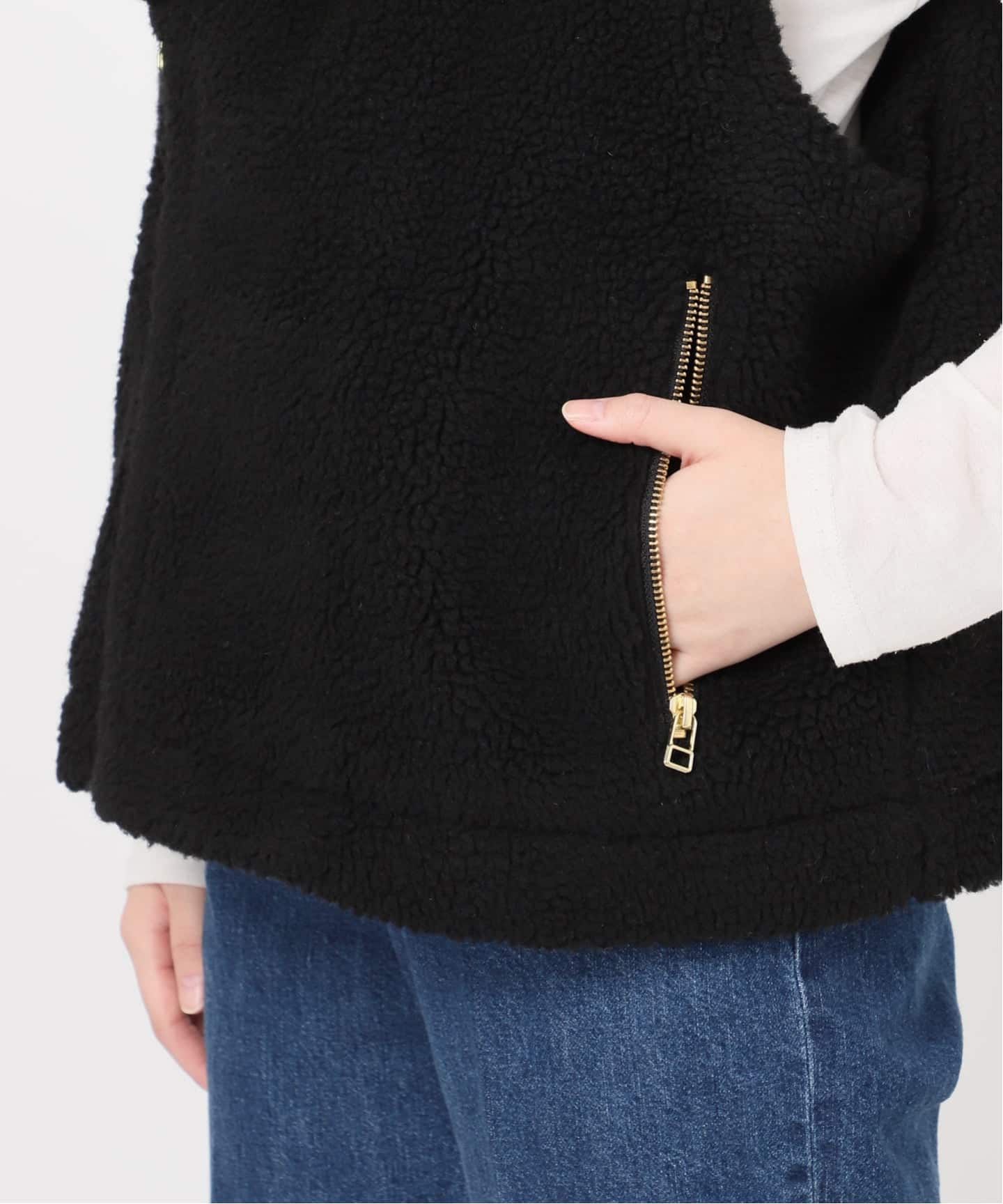 WEB＋一部店舗限定】手洗い可 / ボアライダースベスト（ベスト）｜B.C