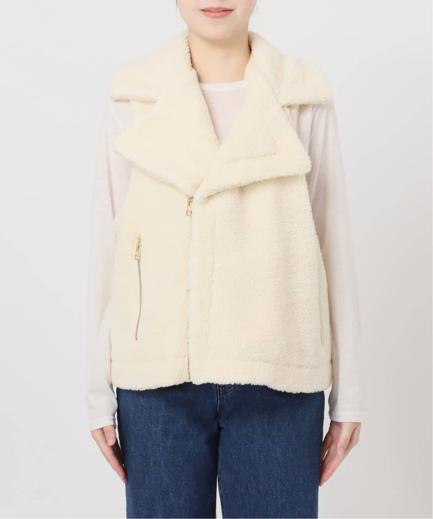 WEB＋一部店舗限定】手洗い可 / ボアライダースベスト（ベスト）｜B.C