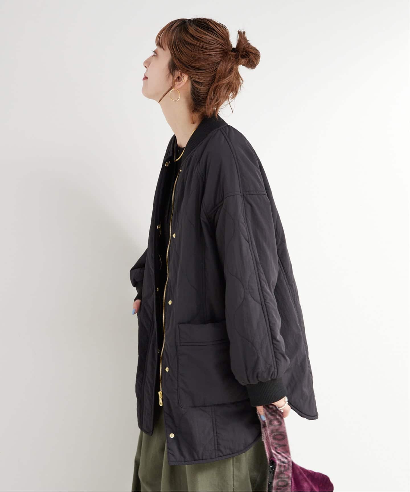 追加4》保温 / リブ付き中綿ブルゾン（中綿・キルティング）｜B.C