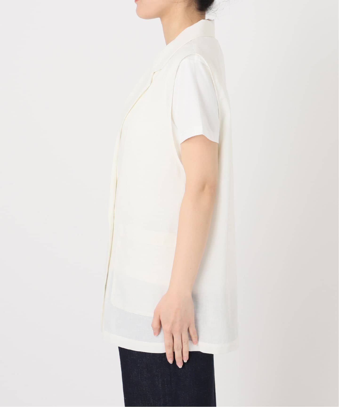 【AUBREY】チュールコンビテーラードベスト　※タグ付き未使用 AUBREY by ANDREA&Co.】