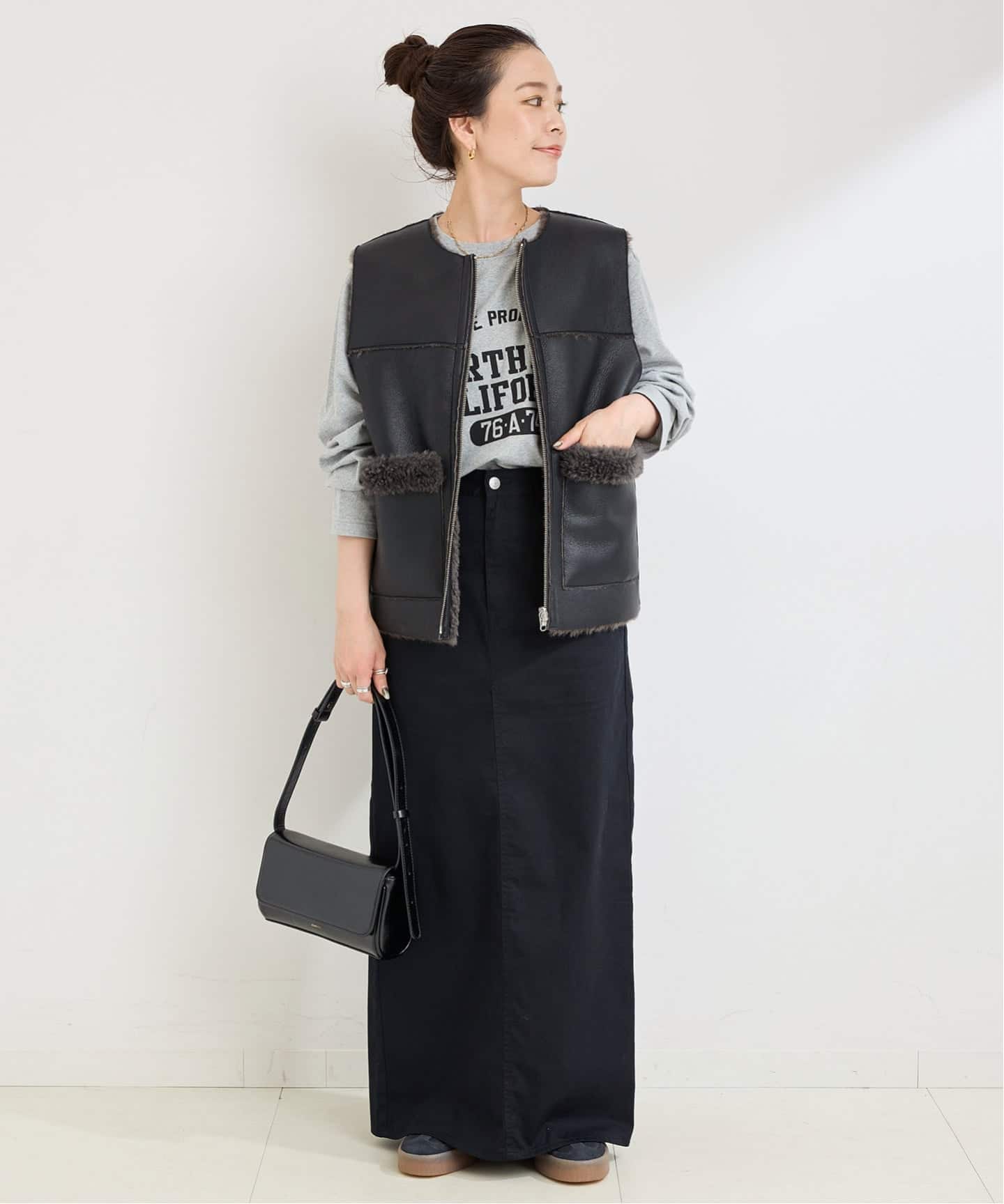 【完売品・美品】RISLEY リバーシブルボアベスト フーディ ムートン ロング ムートンライク ボア リバーシブル ブルゾン