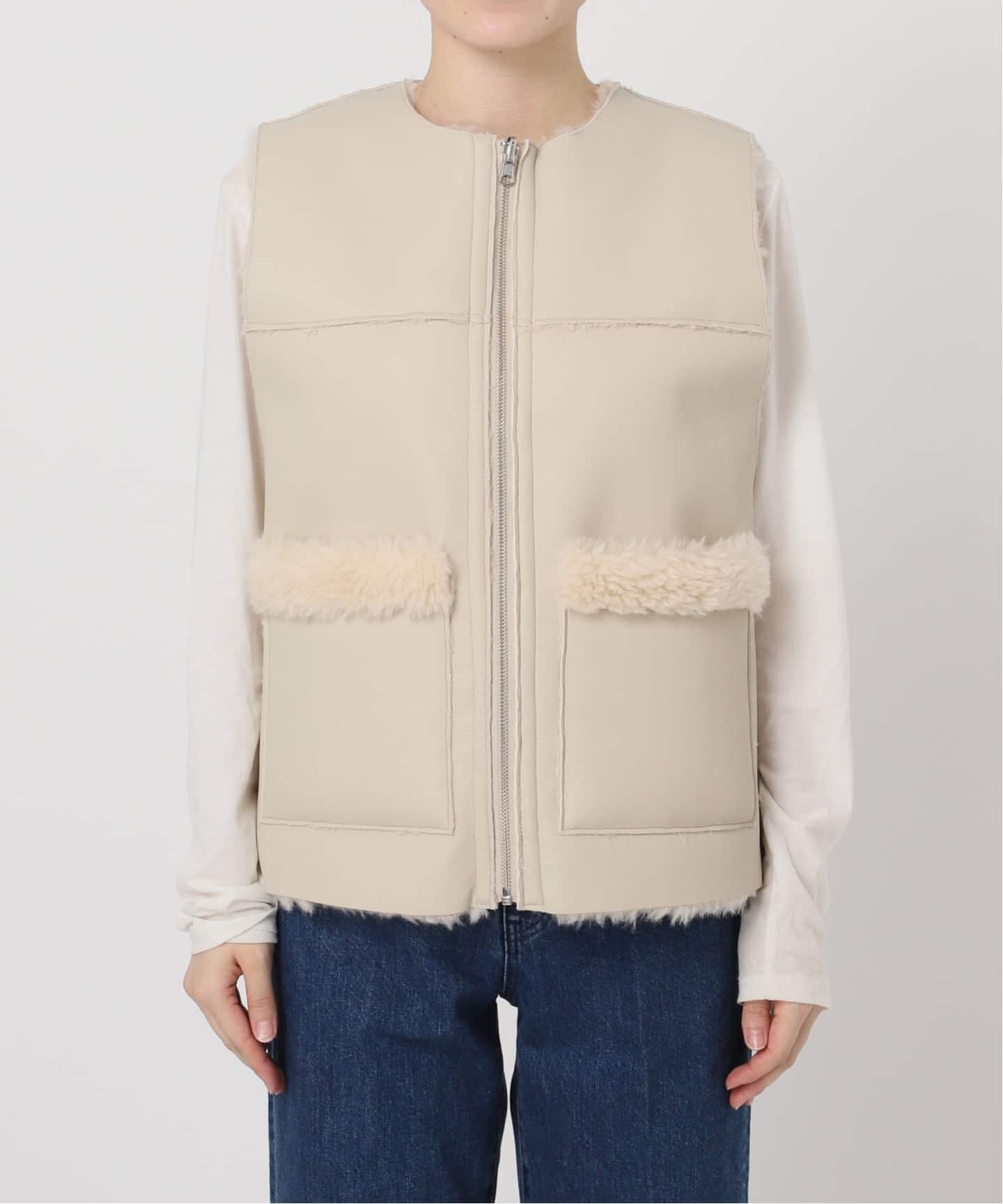 B.C STOCK ムートンライクリバーシブルベスト ムートンライクリバーシブルベスト（ベスト）｜B.C STOCK（ベーセー