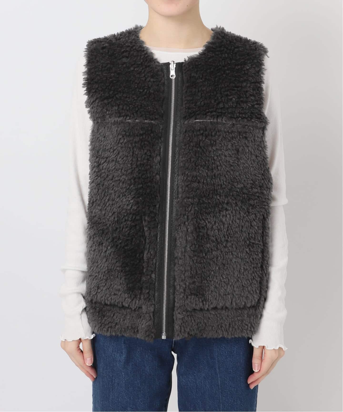 ムートンライクリバーシブルベスト2（ベスト）｜B.C STOCK（ベーセー