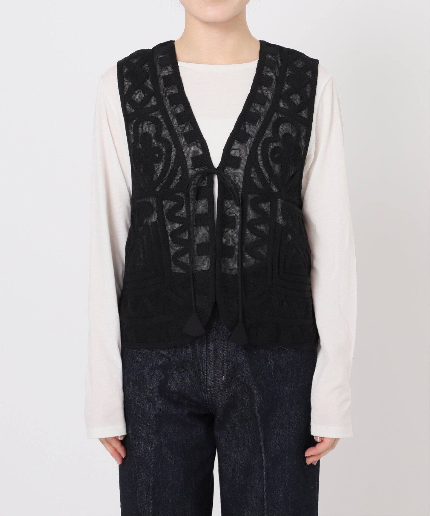 メッシュ刺繍ベスト（ベスト）｜B.C STOCK（ベーセーストック）の通販 