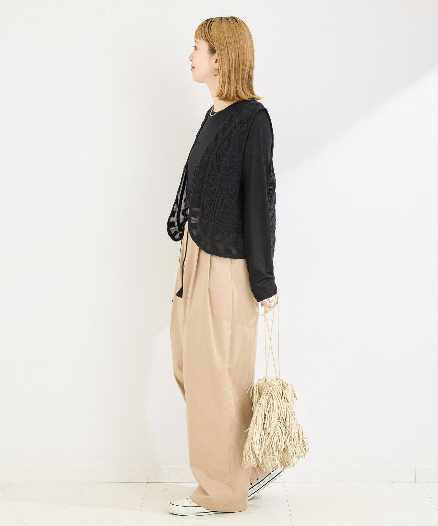 追加2予約》【WEB限定】手洗い可 / メッシュ刺繍ベスト（ベスト