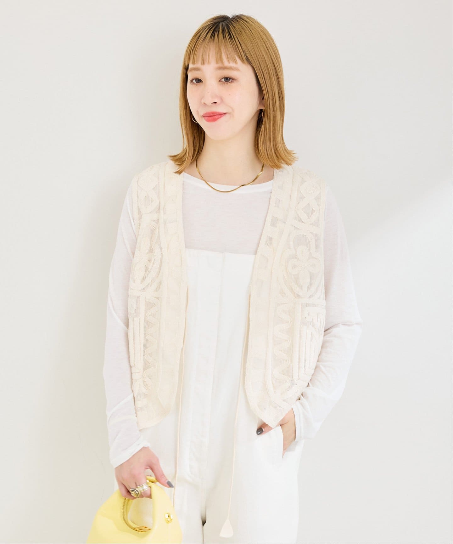 B.C STOCK メッシュ刺繍ベスト B.C STOCK｜《追加3予約》【WEB限定】手洗い可 / メッシュ刺繍