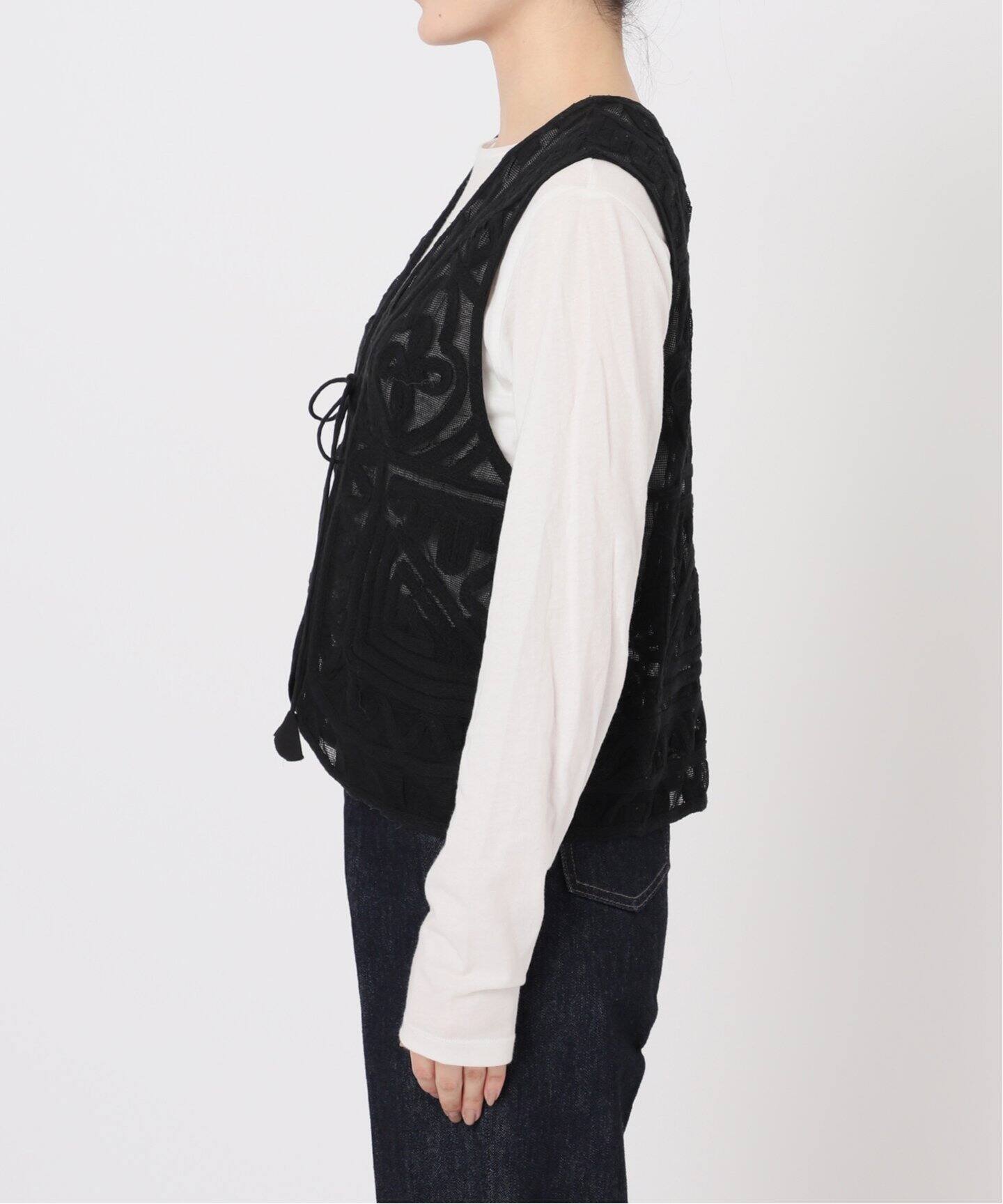 追加2予約》【WEB限定】手洗い可 / メッシュ刺繍ベスト（ベスト