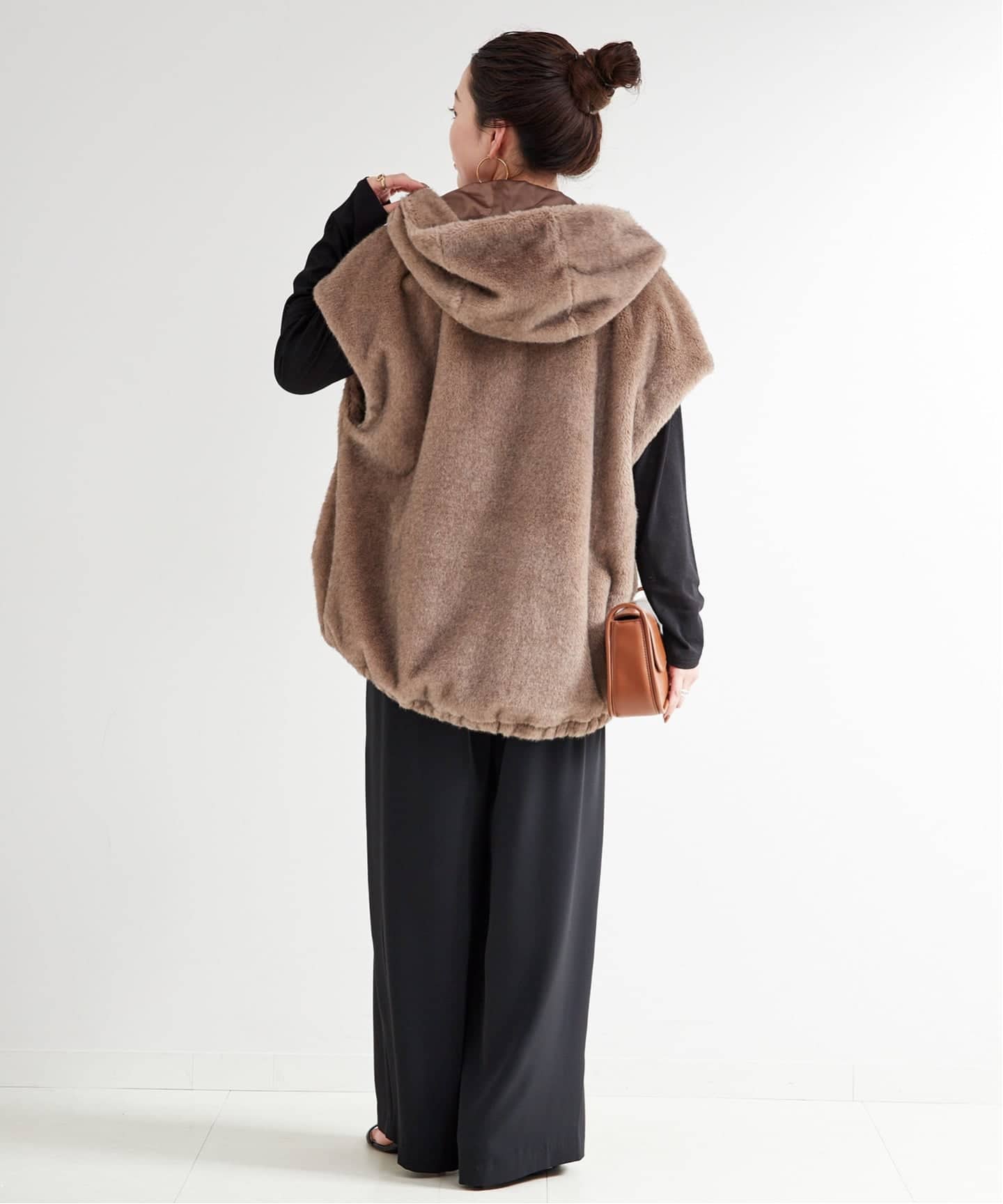 手洗い可 / フード付きミンク調ファーベスト（ベスト）｜B.C STOCK