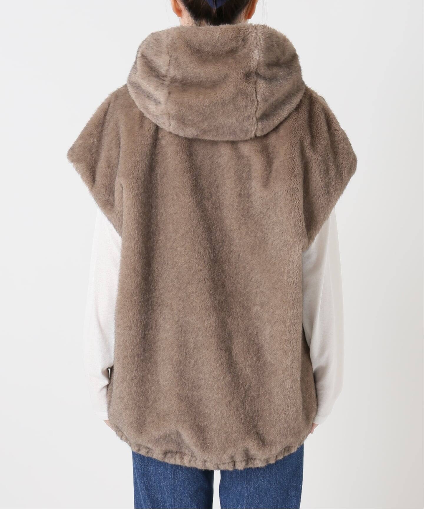 手洗い可 / フード付きミンク調ファーベスト（ベスト）｜B.C STOCK