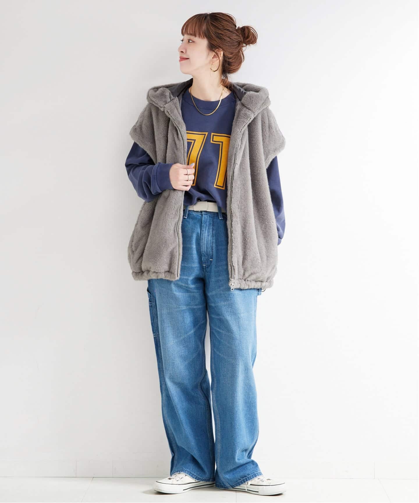 追加》【WEB＋一部店舗限定】手洗い可 / フード付きミンク調ファー