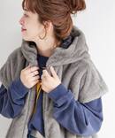 《追加》【WEB限定】手洗い可 / フード付きミンク調ファーベスト