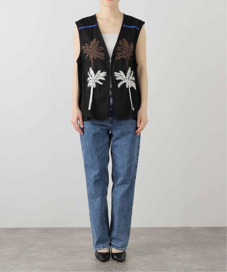 NOMARHYTHM TEXTILE】Palm Tree Hand Embroidery Vest（ベスト 