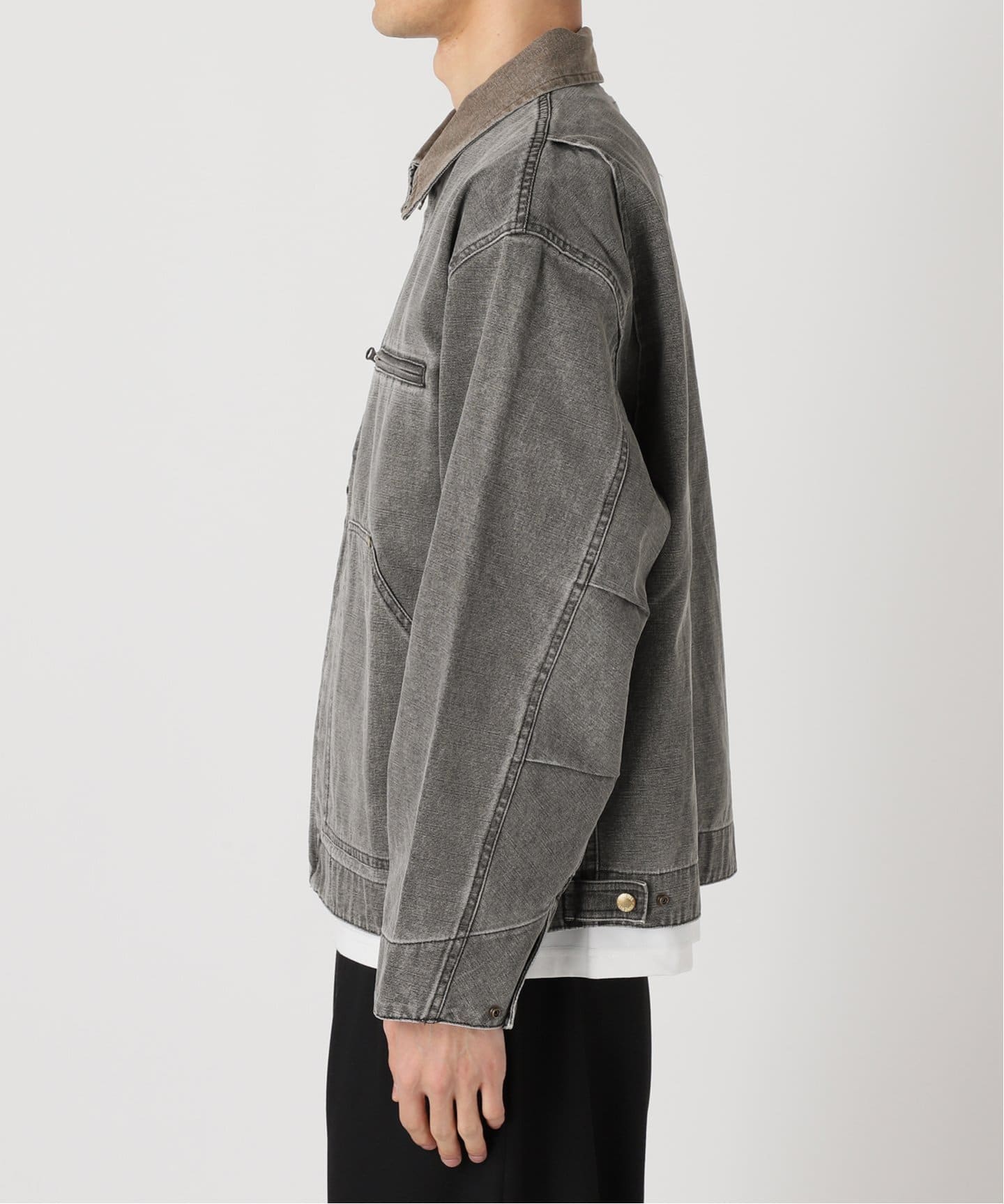 PLANET OF EARTH】ピグメント加工 ダックショートブルゾン