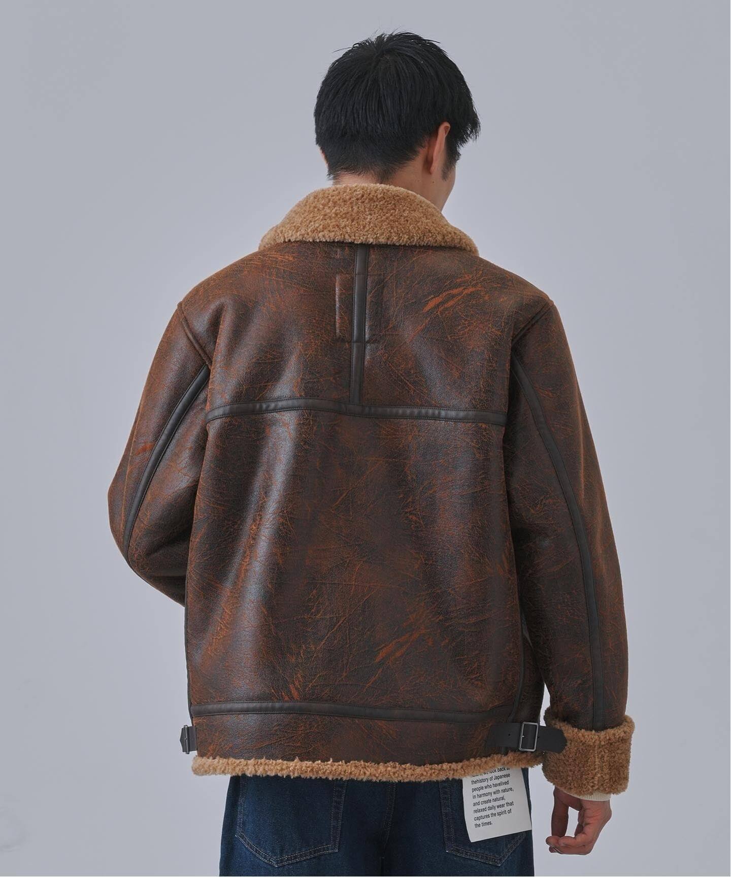 予約》ヴィンテージ加工 B-3 フライトジャケット（ムートンコート