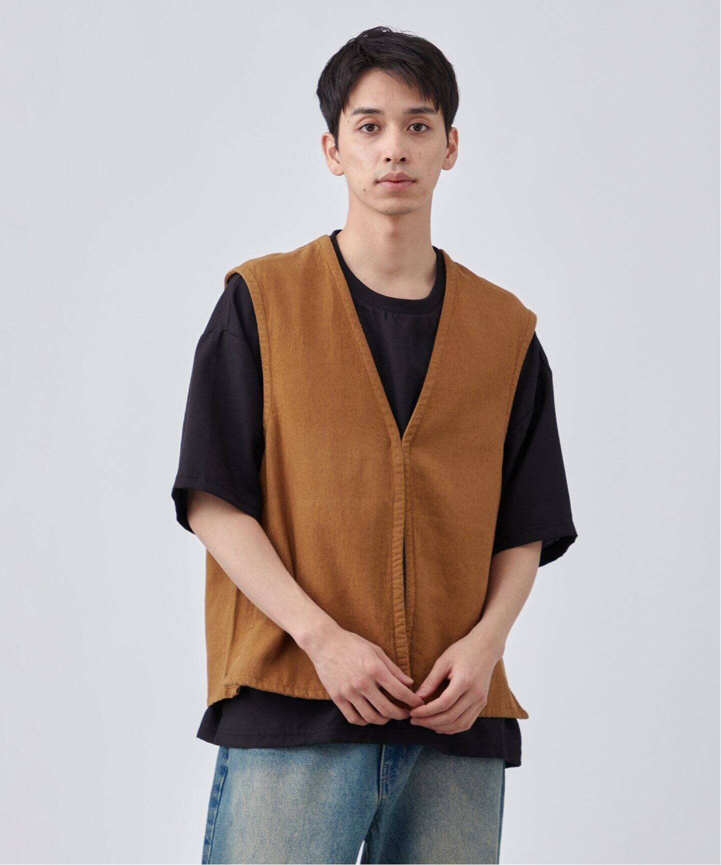 コットンリネン ホックベスト（ベスト）｜B.C STOCK（ベーセー