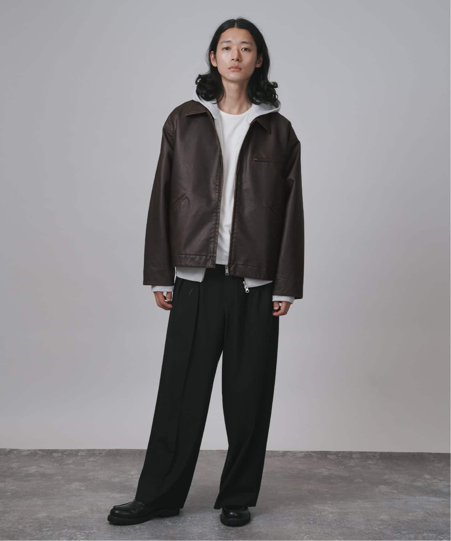 レア物入手困難☆美品☆EVERGREEN コールドウェザージャケット ブラック JieDa - [ラスト1点] VEGAN LEATHER JACKET | BLACK