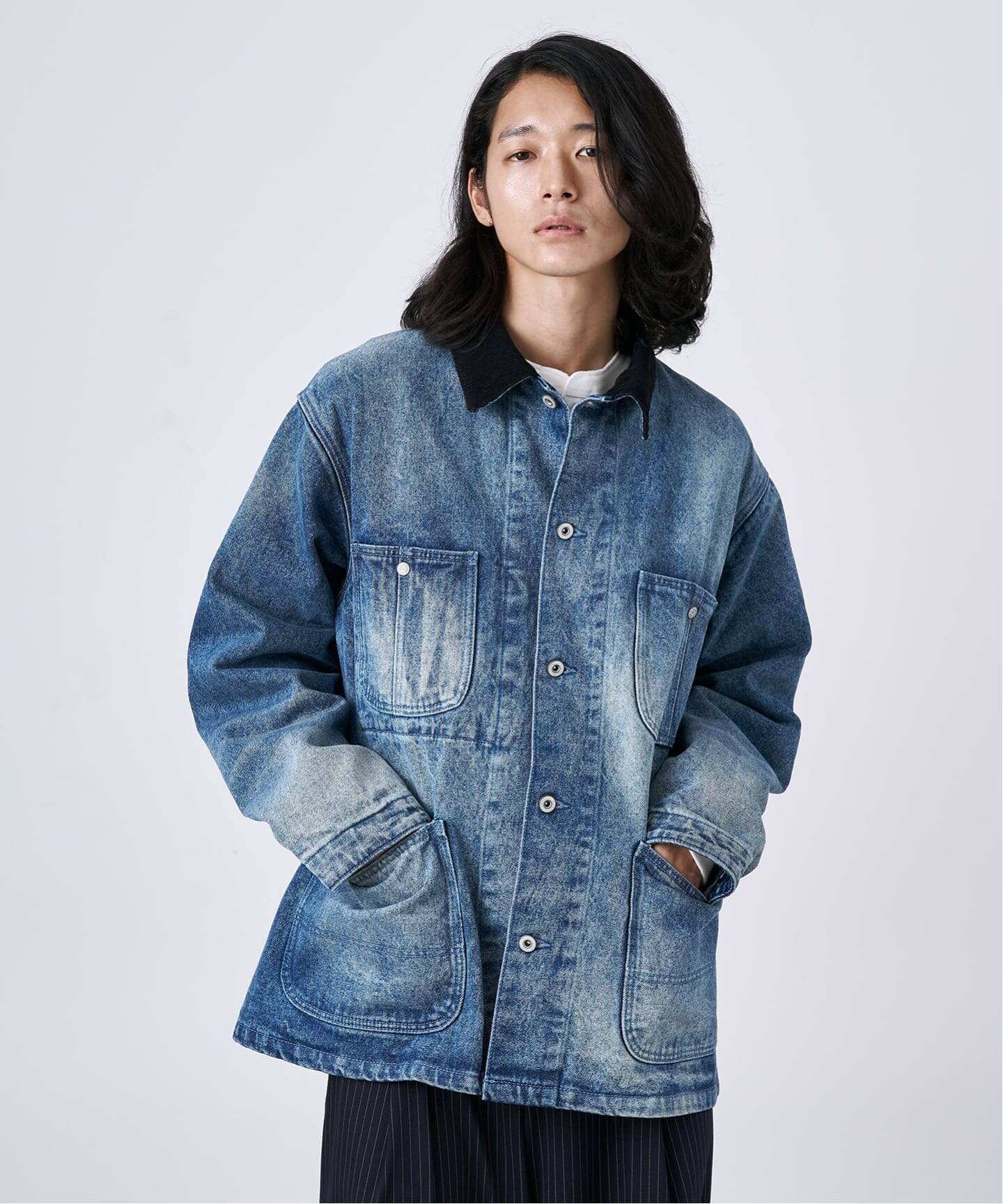14oz フェード加工デニムカバーオール（カバーオール）｜B.C