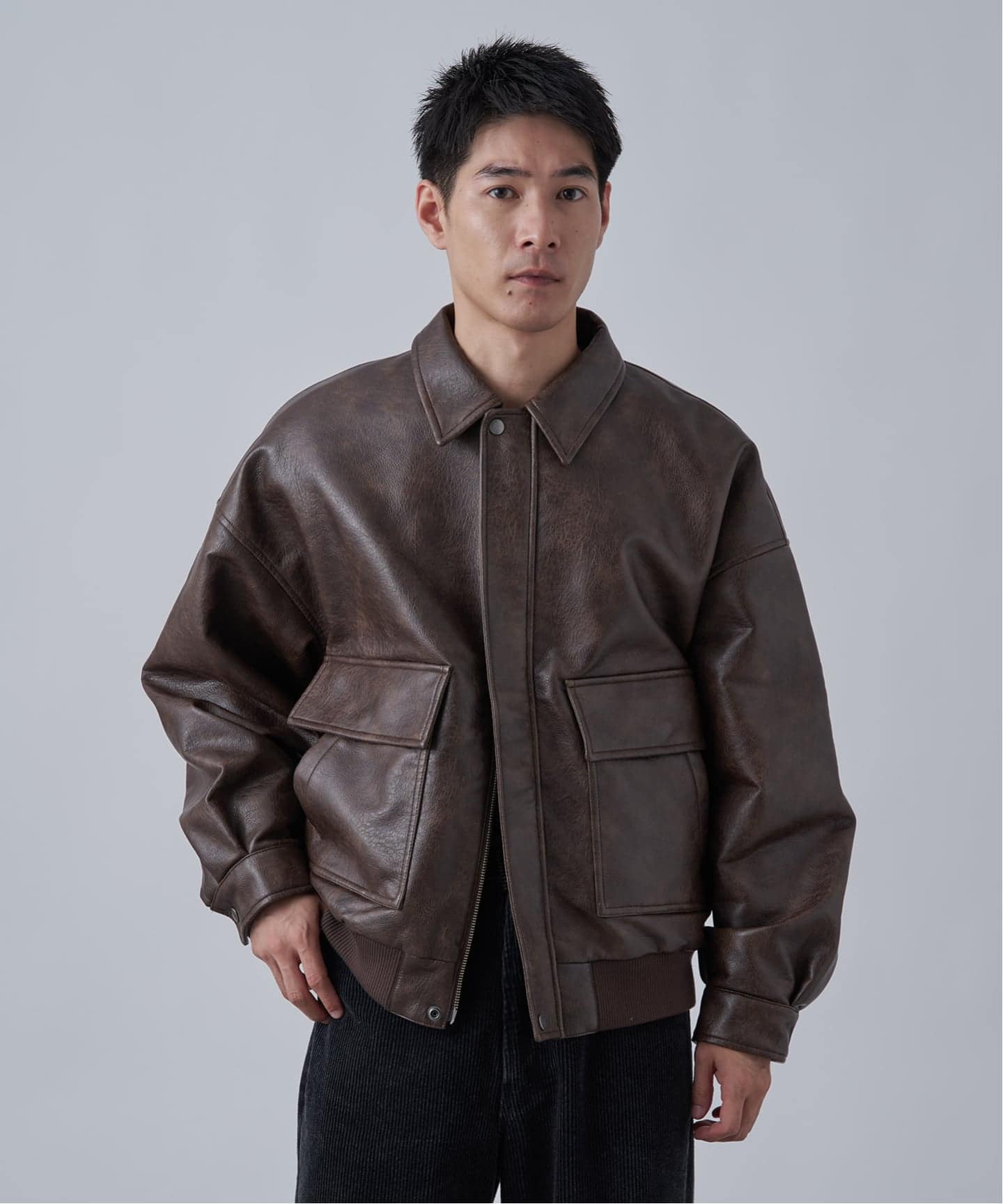 フェイクレザー A-2 ブルゾン（レザージャケット）｜B.C STOCK