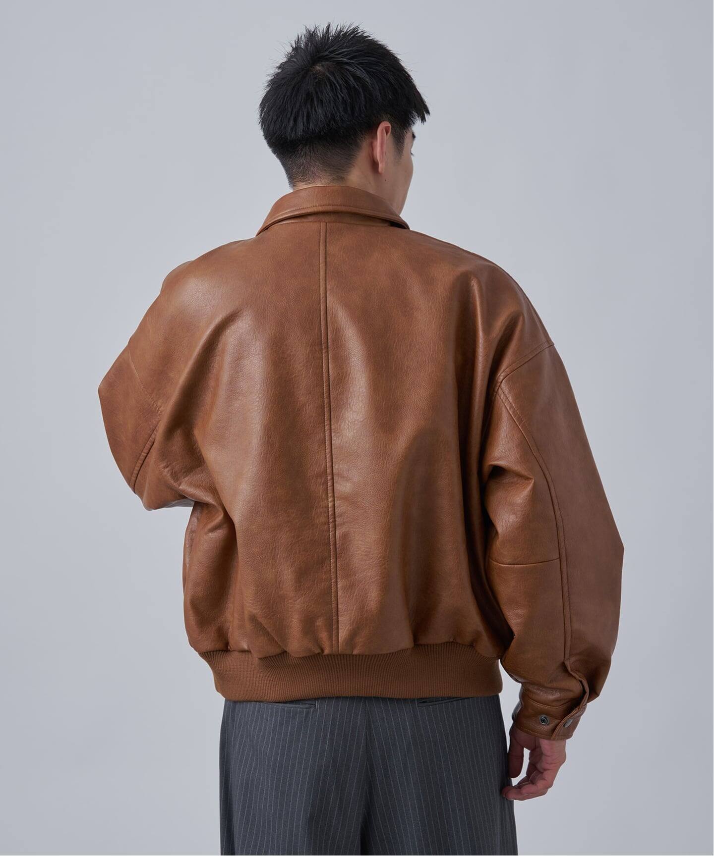 フェイクレザー A-2 ブルゾン（レザージャケット）｜B.C STOCK（ベー