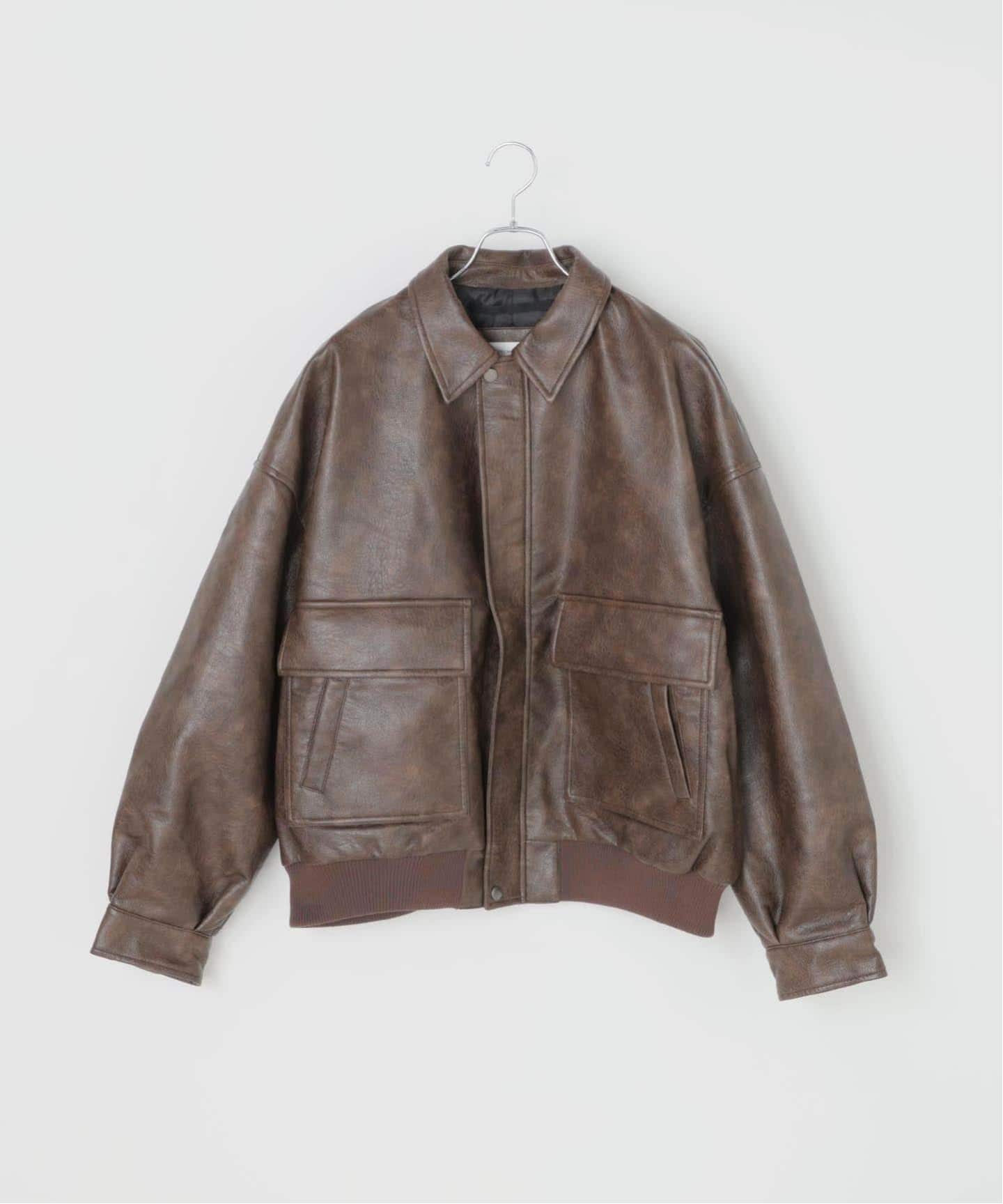 新品未使用 BC.STOCK Gleamy / フェイクレザーブルゾン フェイクレザー A-2 ブルゾン（レザージャケット）｜B.C STOCK