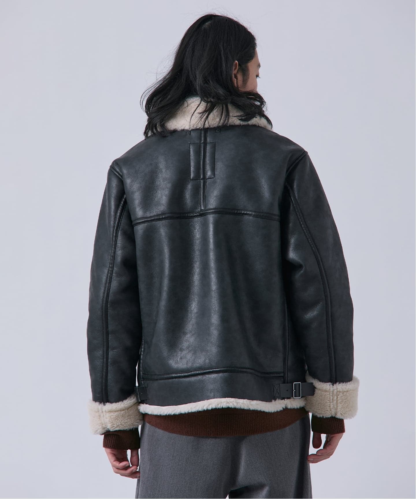 スムースフェイクムートン B-3 フライトジャケット（ムートンコート