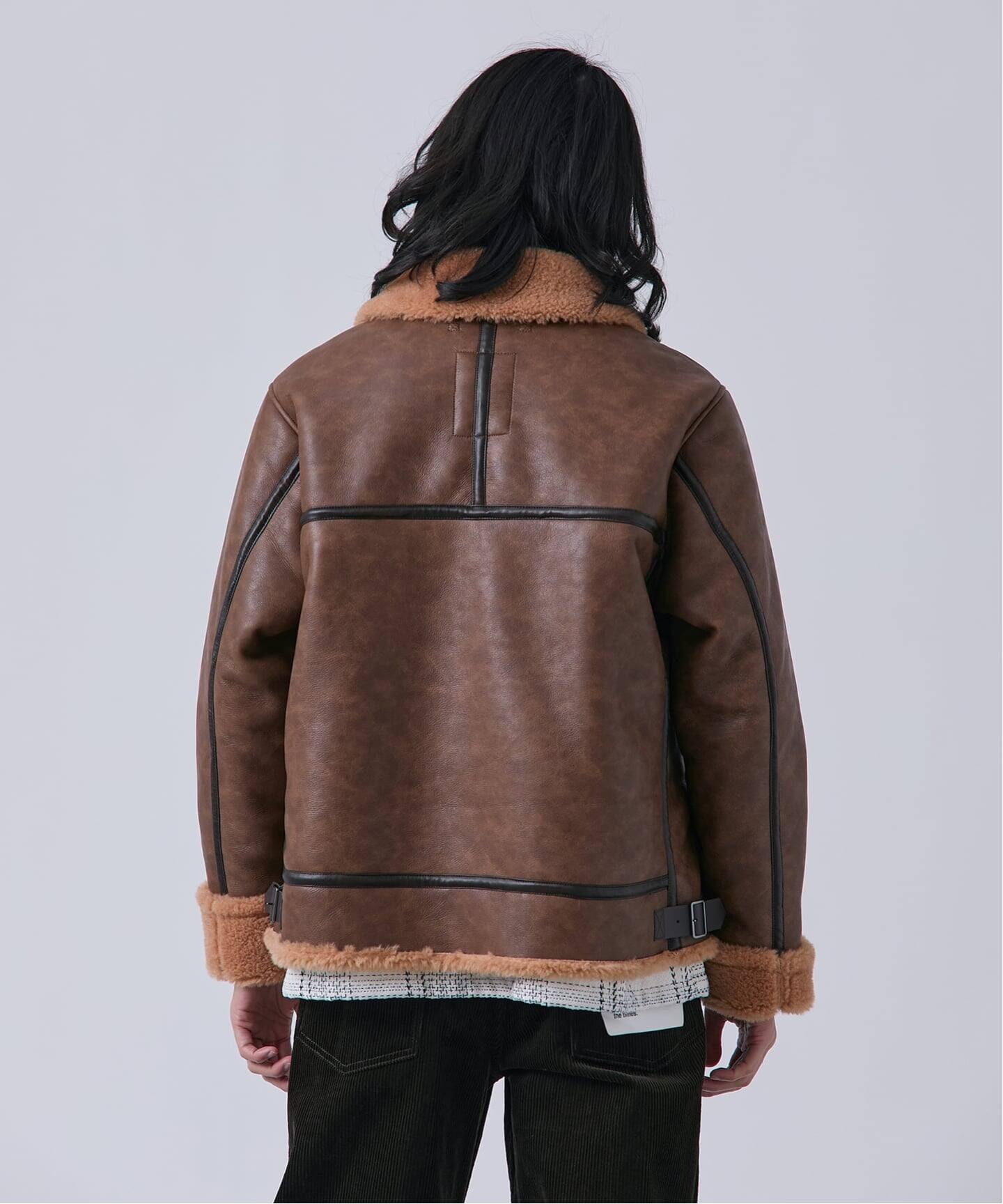 【ムートンフライトジャケットB-3】ダークブラウン アヴィレックス AVIREX AVIREX B－3 /ムートン フライト ジャケット