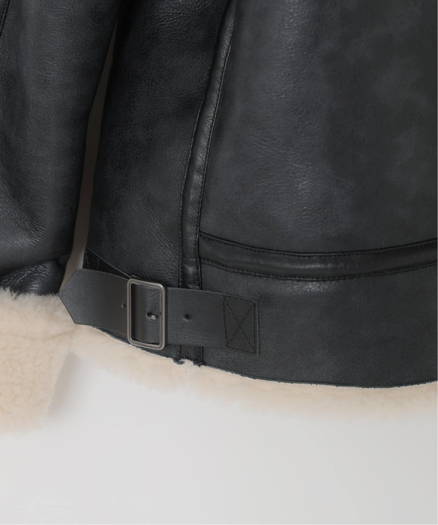 スムースフェイクムートン B-3 フライトジャケット（ムートンコート