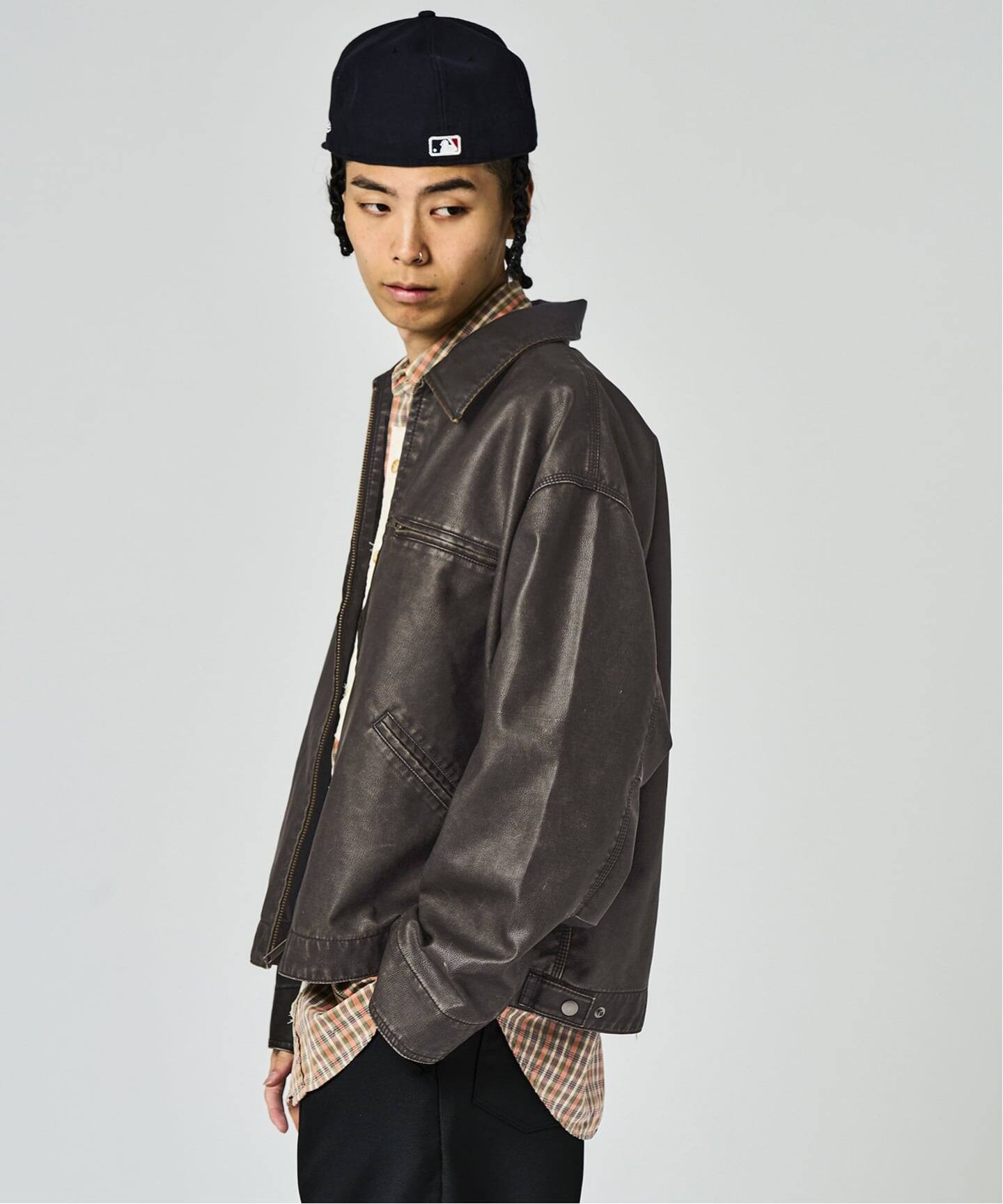 Carhartt ワークジャケット カバーオール フェード フェードレザー ワークカバーオール / Faded Faux Leather Work