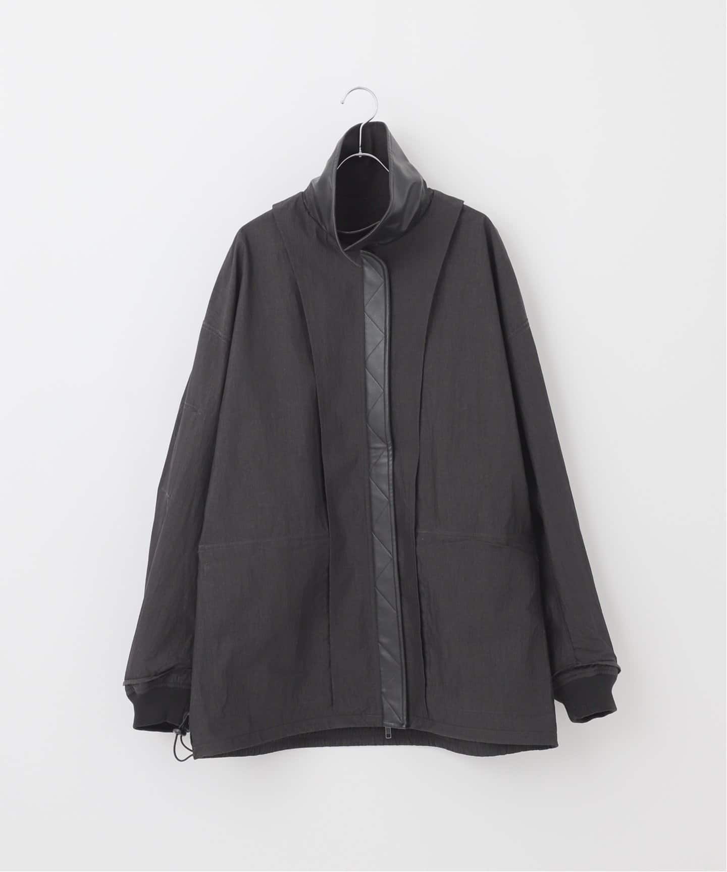 Deux Allures/ドゥ アリュール】レザーカラー ショートブルゾン