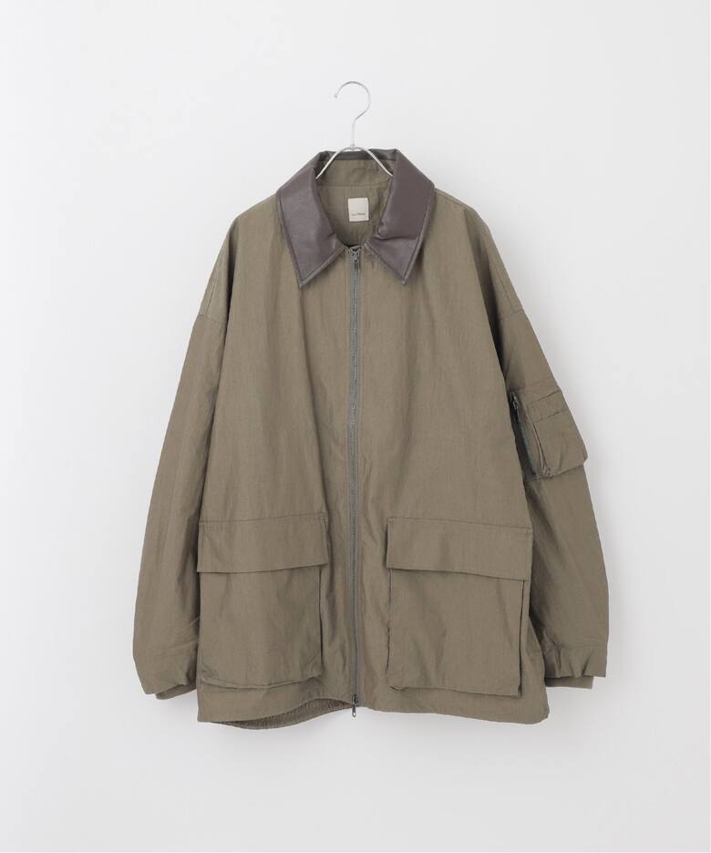 Deux Allures/ドゥ アリュール】レザーカラー ショートブルゾン 