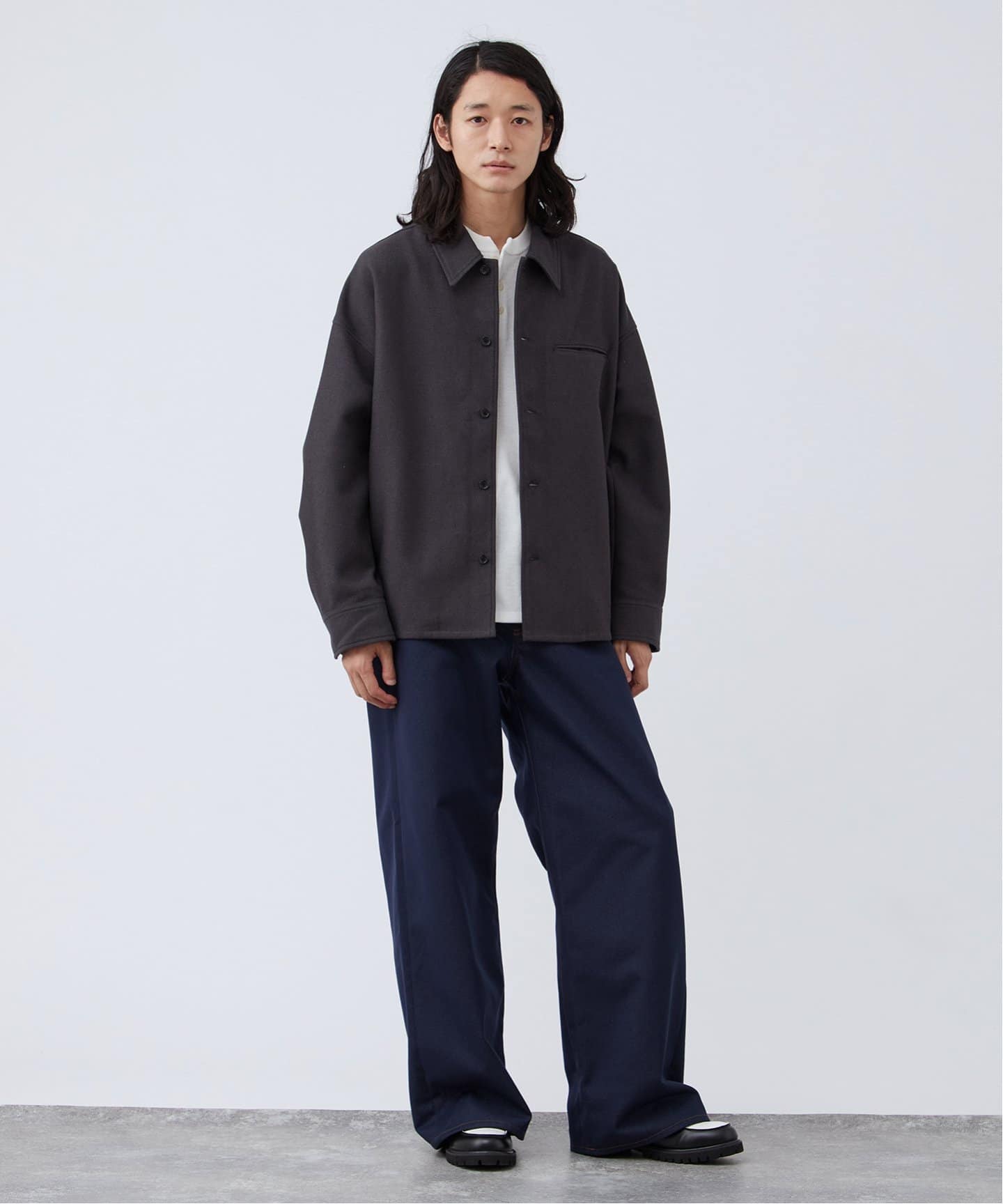 Deux Allures/ドゥ アリュール】チェックボンディングシャツブルゾン