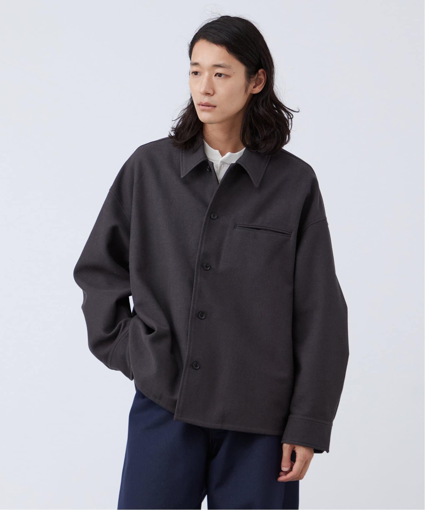 Deux Allures/ドゥ アリュール】チェックボンディングシャツブルゾン