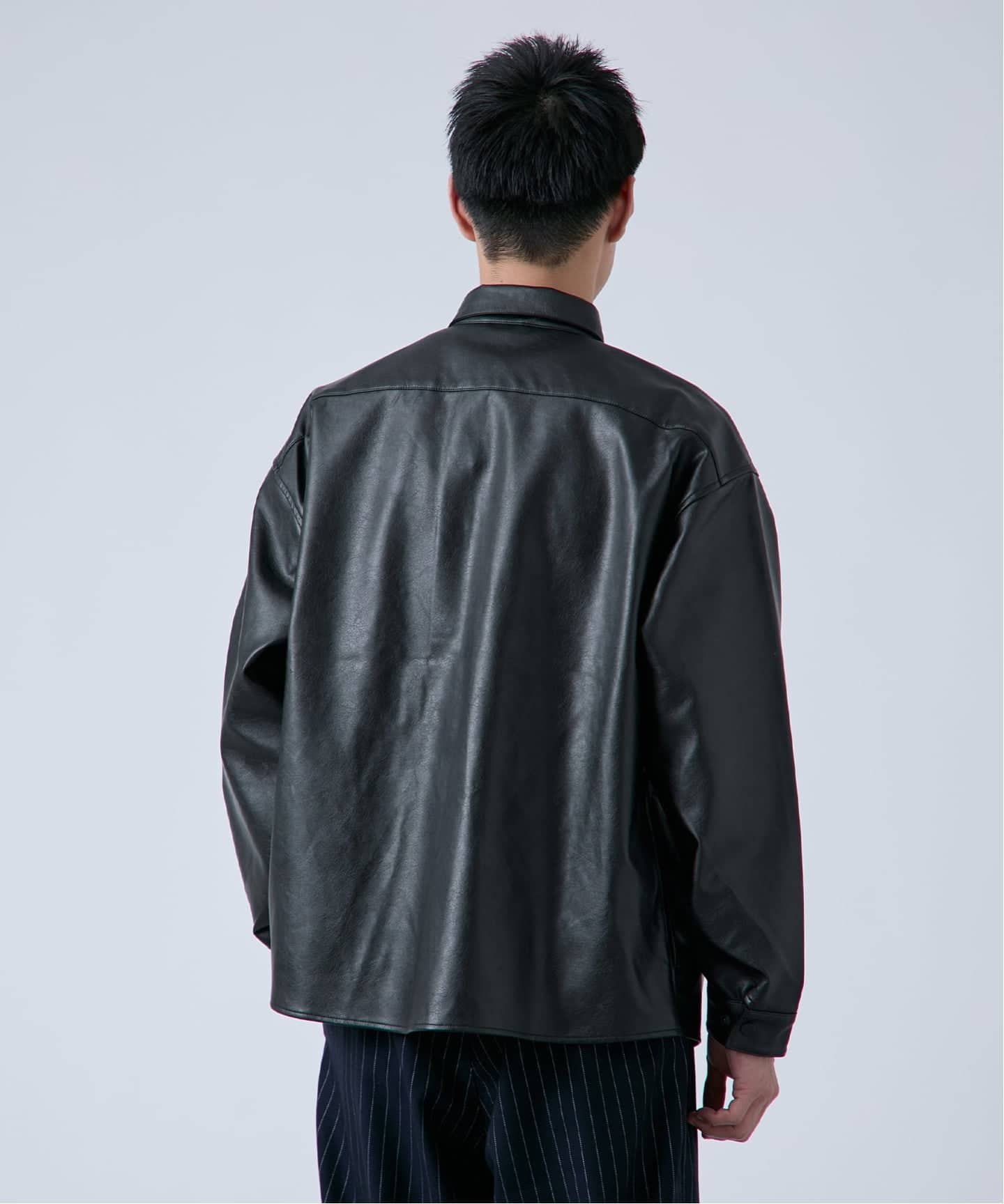 フェイク レザー / スエード シャツジャケット（レザージャケット