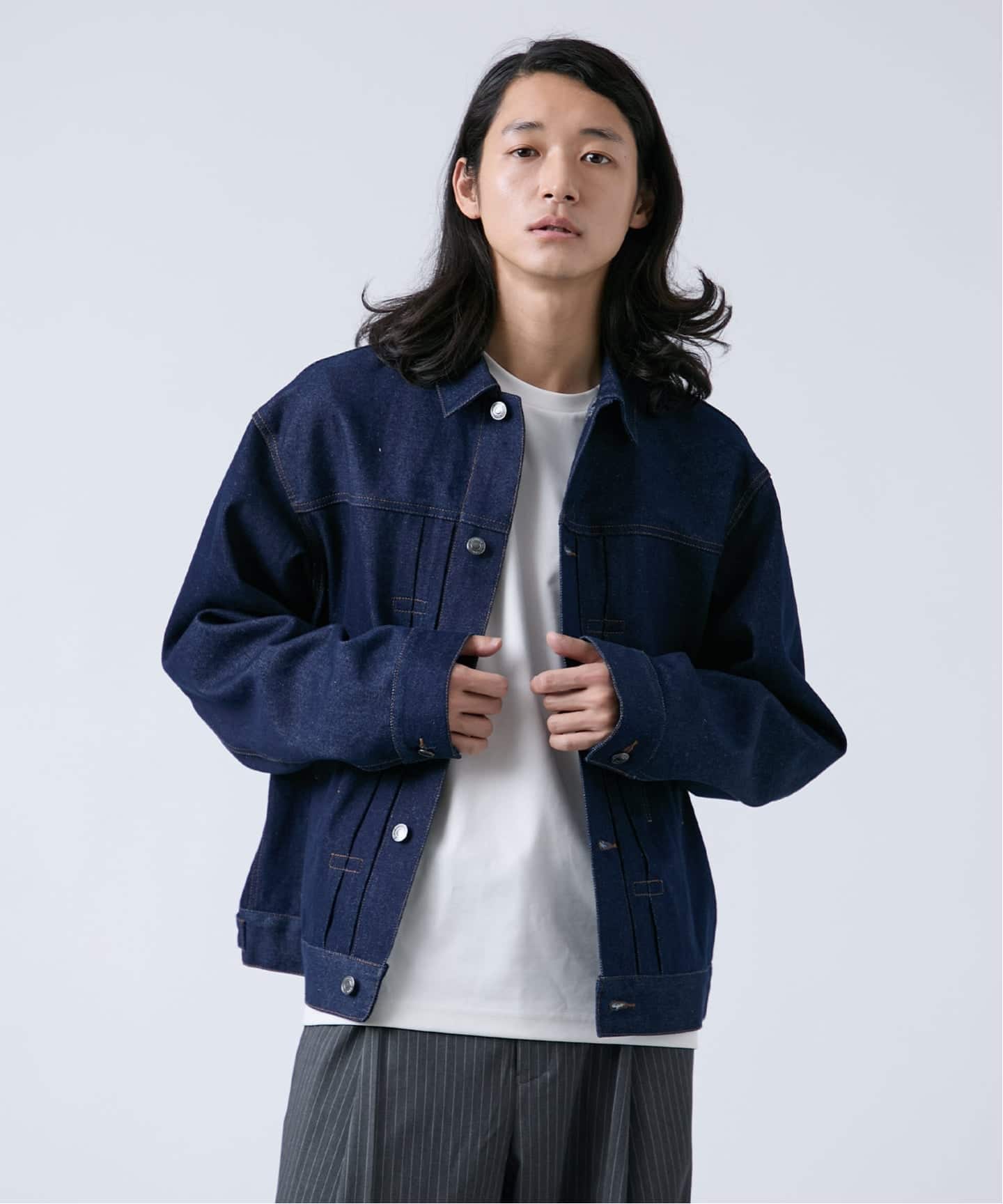 デニムジャケット ネイビー サイズ2 sail】オーバーサイズデニムジャケット 小さいサイズ 通販