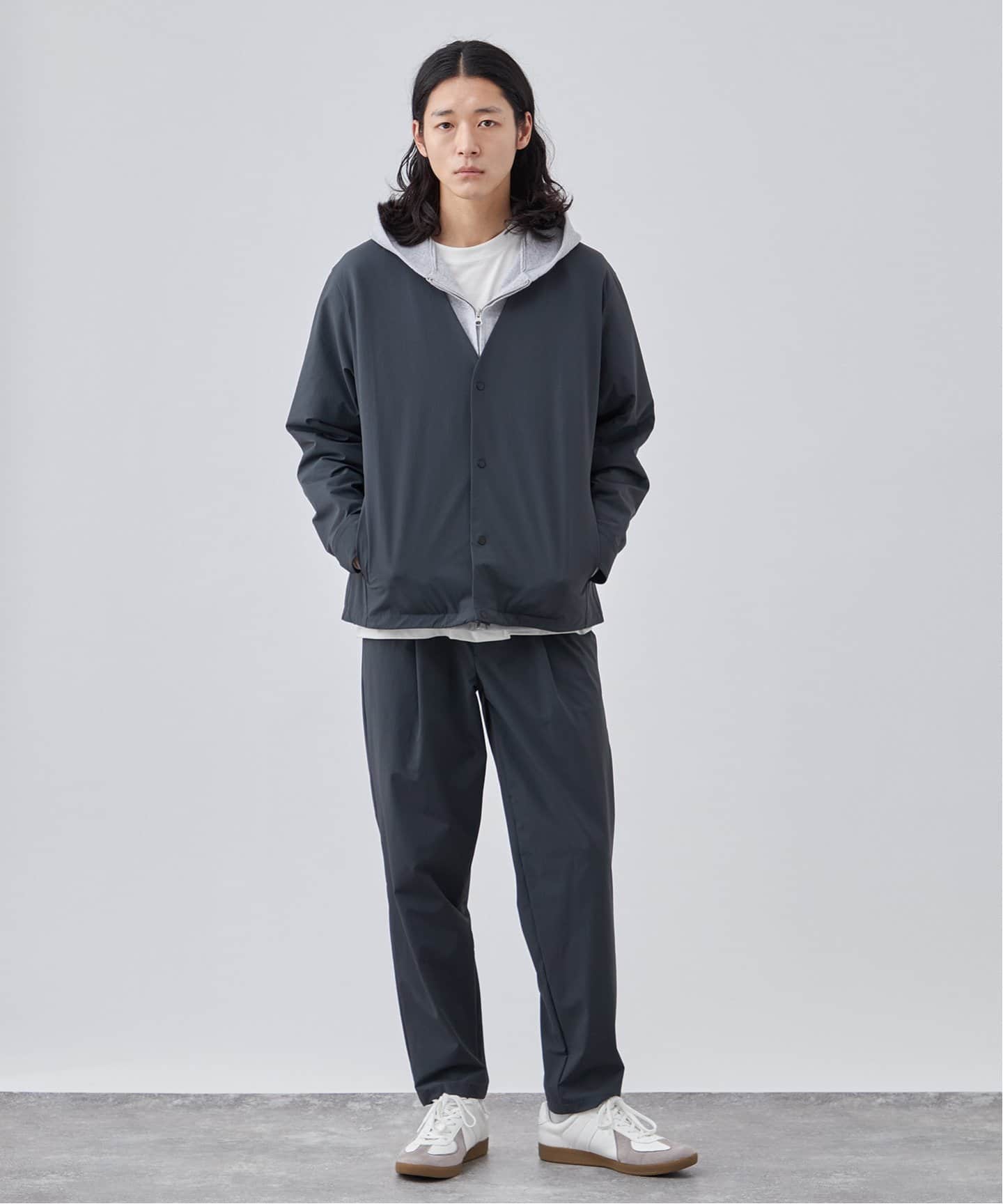 4WAYテック ナイロンパンツラウンジジャケット【ストレッチ/撥水