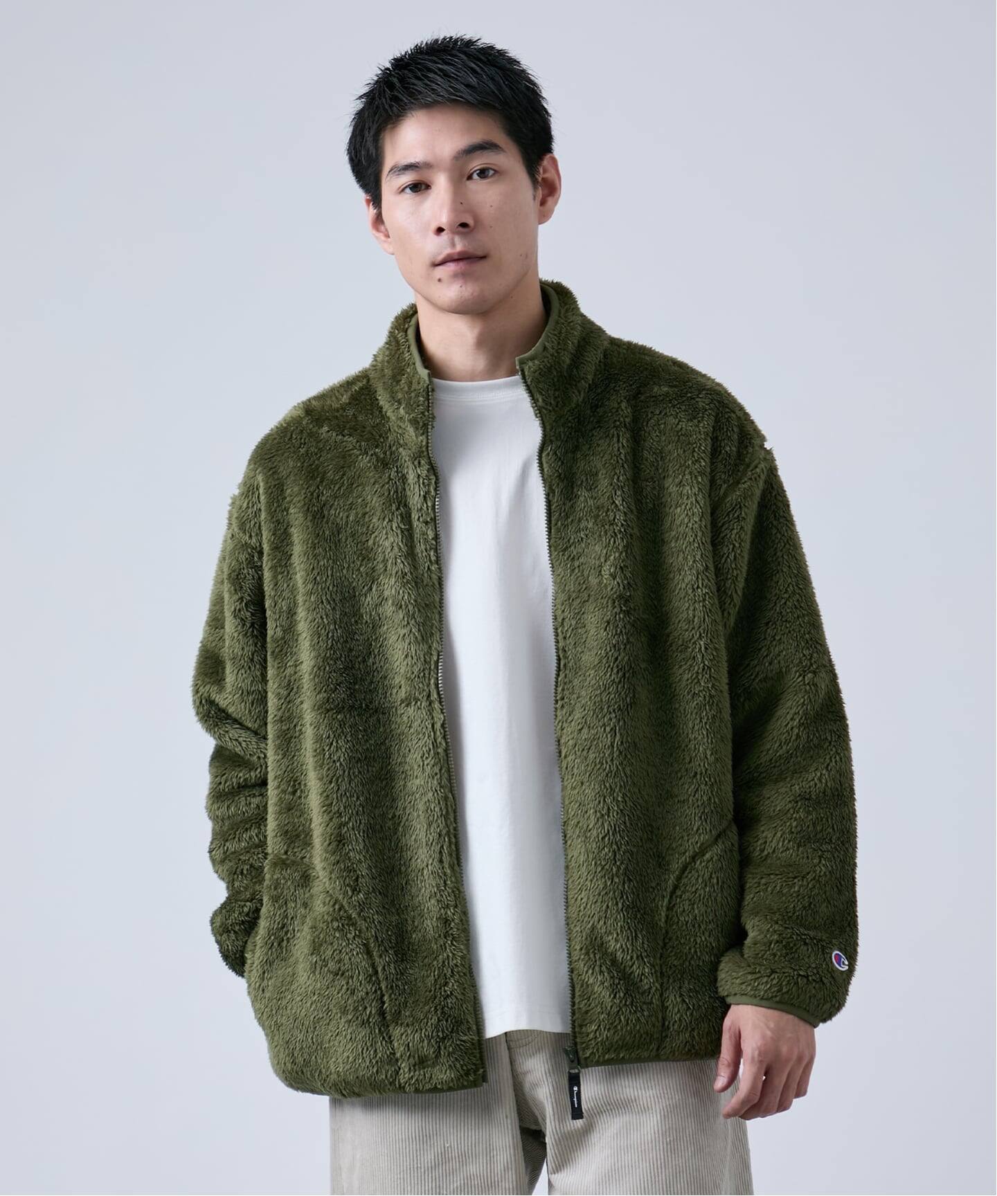 Champion/チャンピオン】スタンドジップジャケット（ボア・フリース 