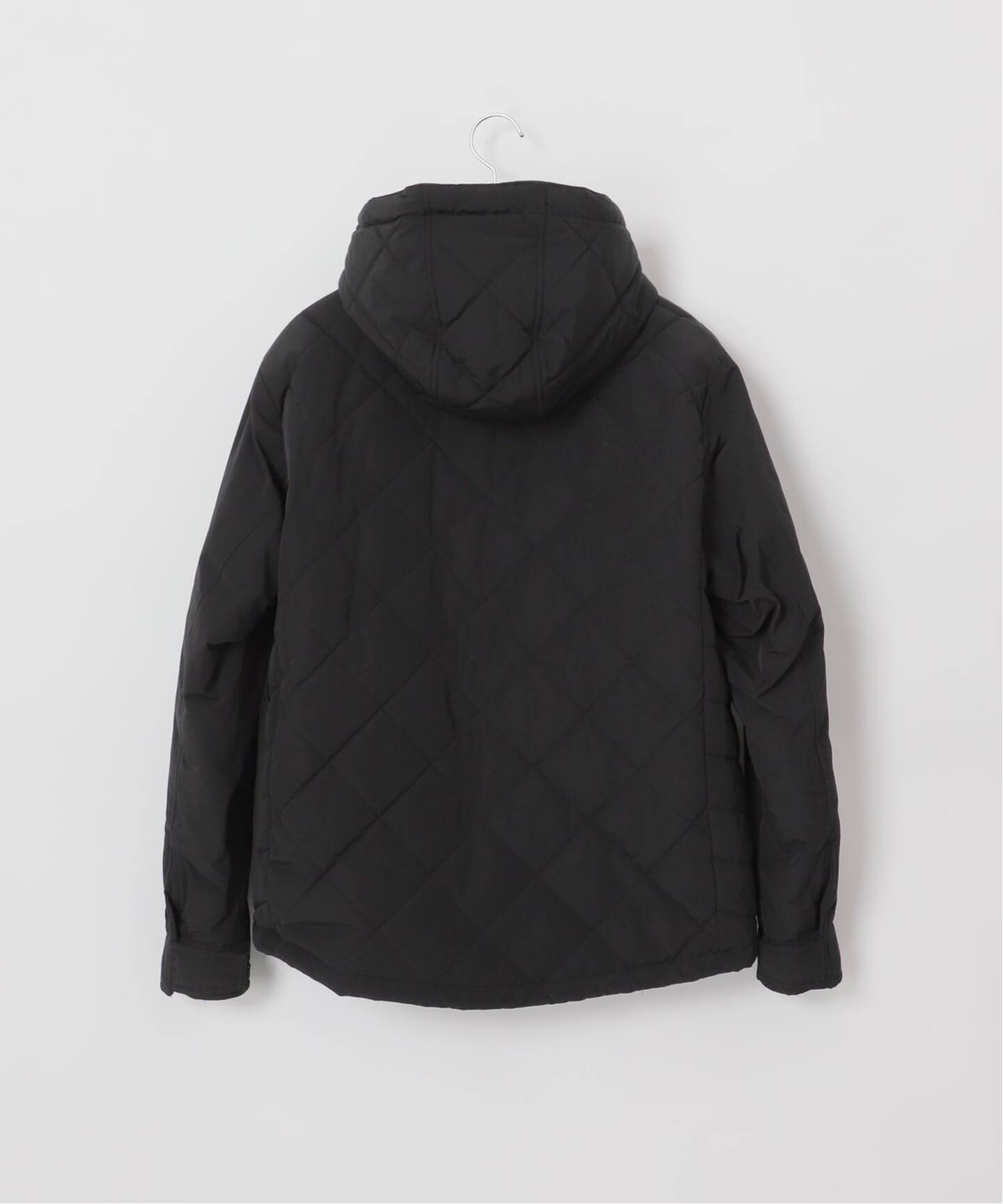 Lサイズ　EDDIE BAUER ブラック キルティング　ダウンジャケット Eddie Bauer 別注 中綿 フードダウンジャケット（中綿・キルティング