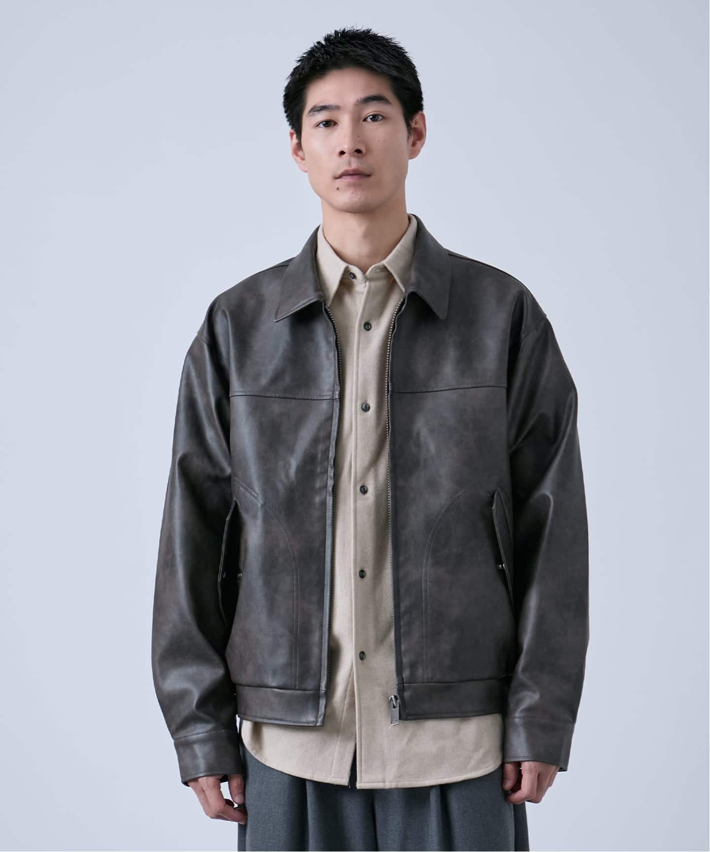 Eddie Bauer 別注 フェイクレザーブルゾン（レザージャケット）｜B.C